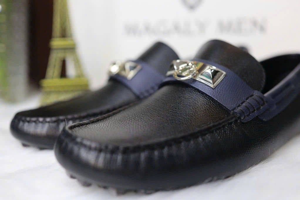 MC10 Giày Lười, Giày Moccasin Da Bò Cao Cấp Hermes