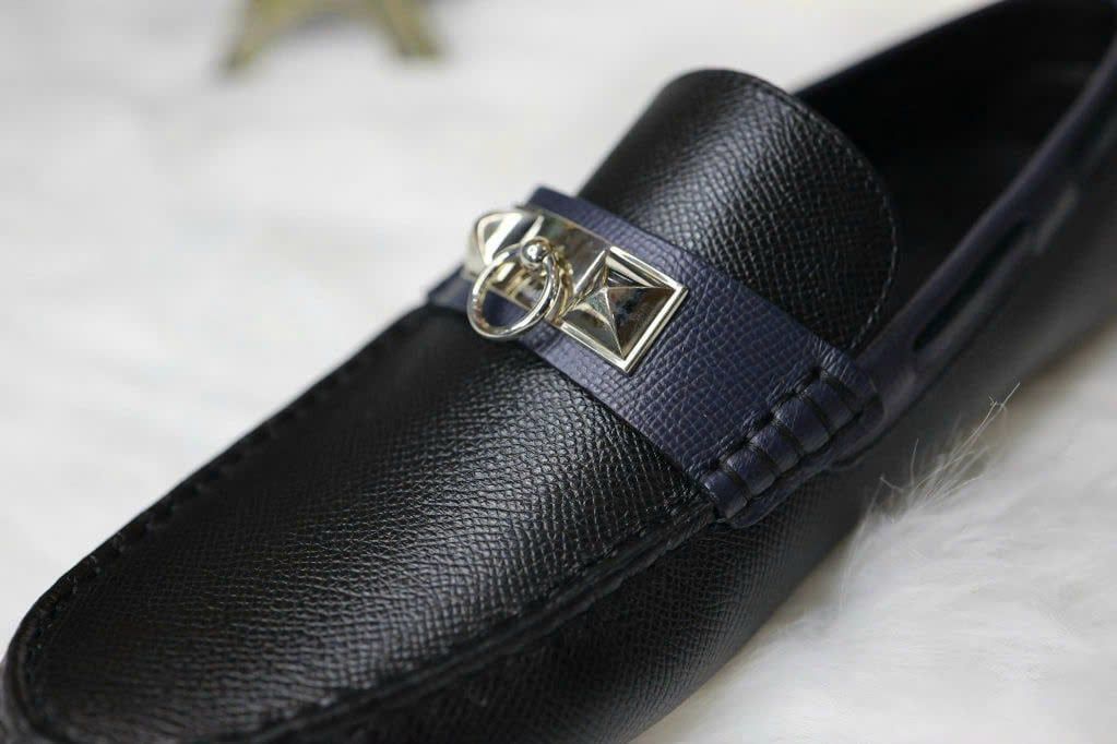 MC10 Giày Lười, Giày Moccasin Da Bò Cao Cấp Hermes