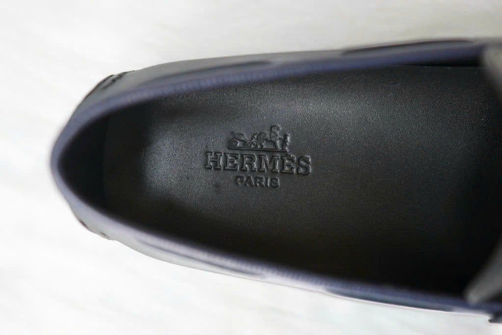 MC10 Giày Lười, Giày Moccasin Da Bò Cao Cấp Hermes