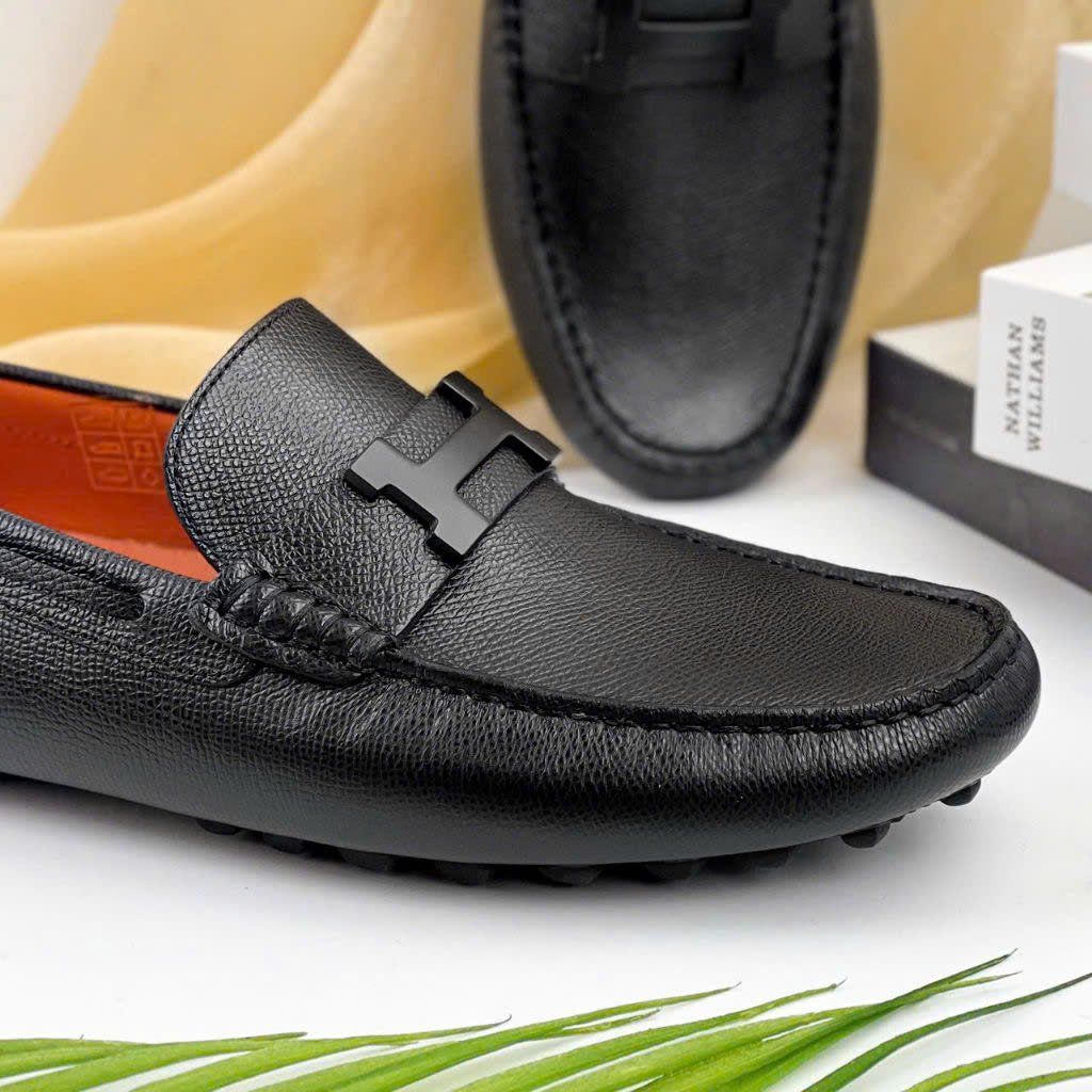 MC13 Giày Lười, Giày Moccasin Da Bò Cao Cấp Hermes