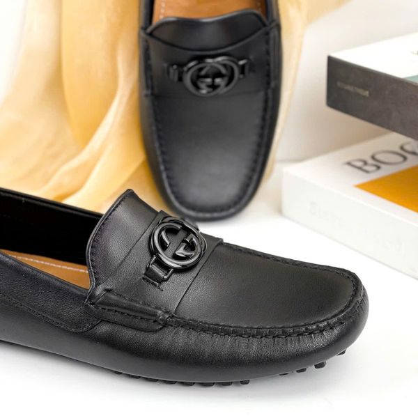 MC17 Giày Lười, Giày Moccasin Da Bò Cao Cấp Gucci