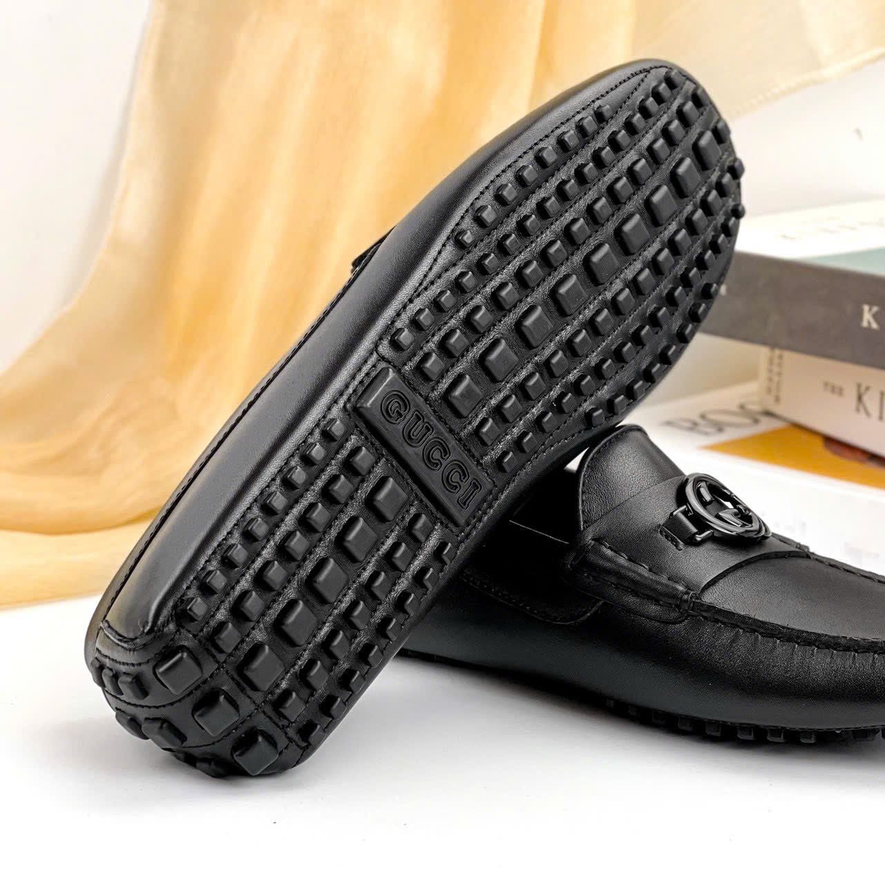 MC17 Giày Lười, Giày Moccasin Da Bò Cao Cấp Gucci