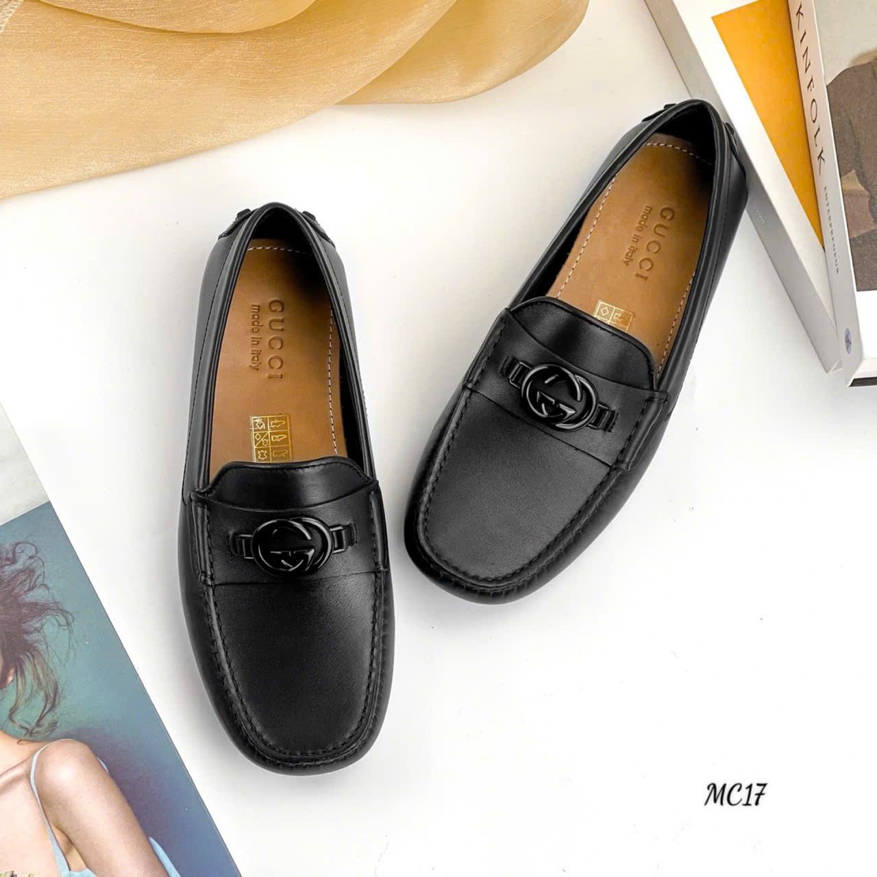 MC17 Giày Lười, Giày Moccasin Da Bò Cao Cấp Gucci