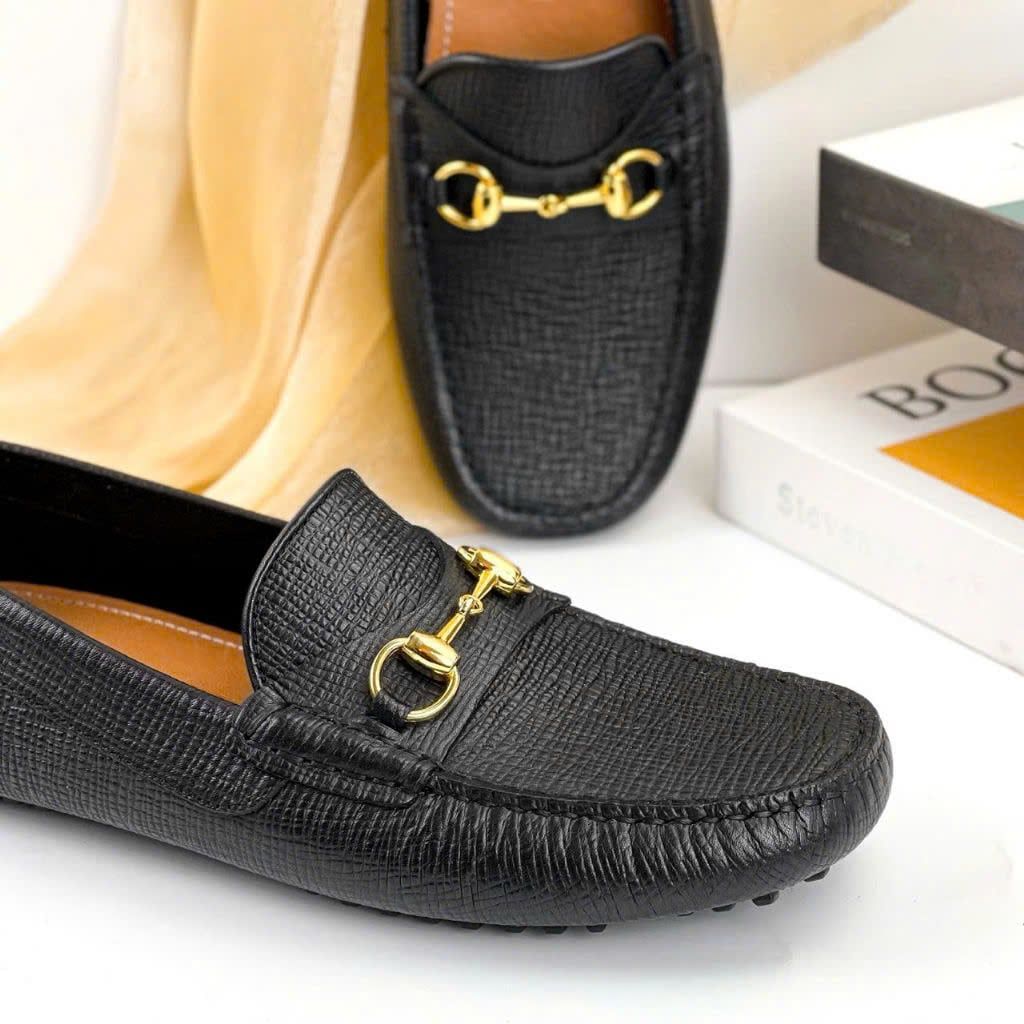 MC19 Giày Lười, Giày Moccasin Da Bò Cao Cấp Gucci