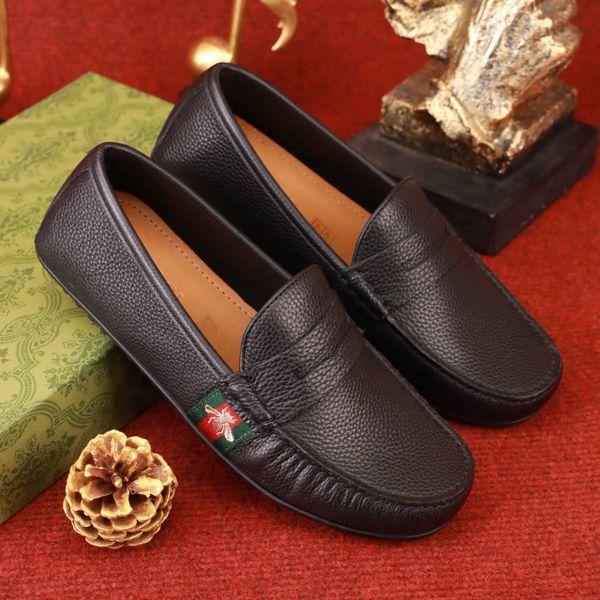 MC20 Giày Lười, Giày Moccasin Da Bò Cao Cấp Gucci