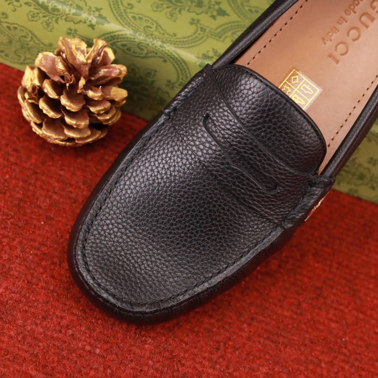 MC20 Giày Lười, Giày Moccasin Da Bò Cao Cấp Gucci