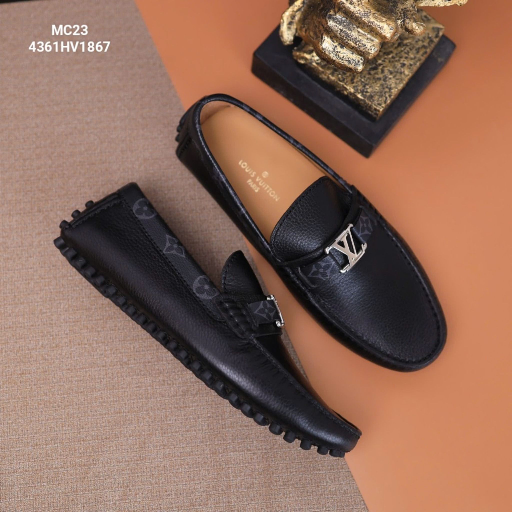 MC23 Giày Lười, Giày Moccasin Da Bò Cao Cấp Louis Vuitton