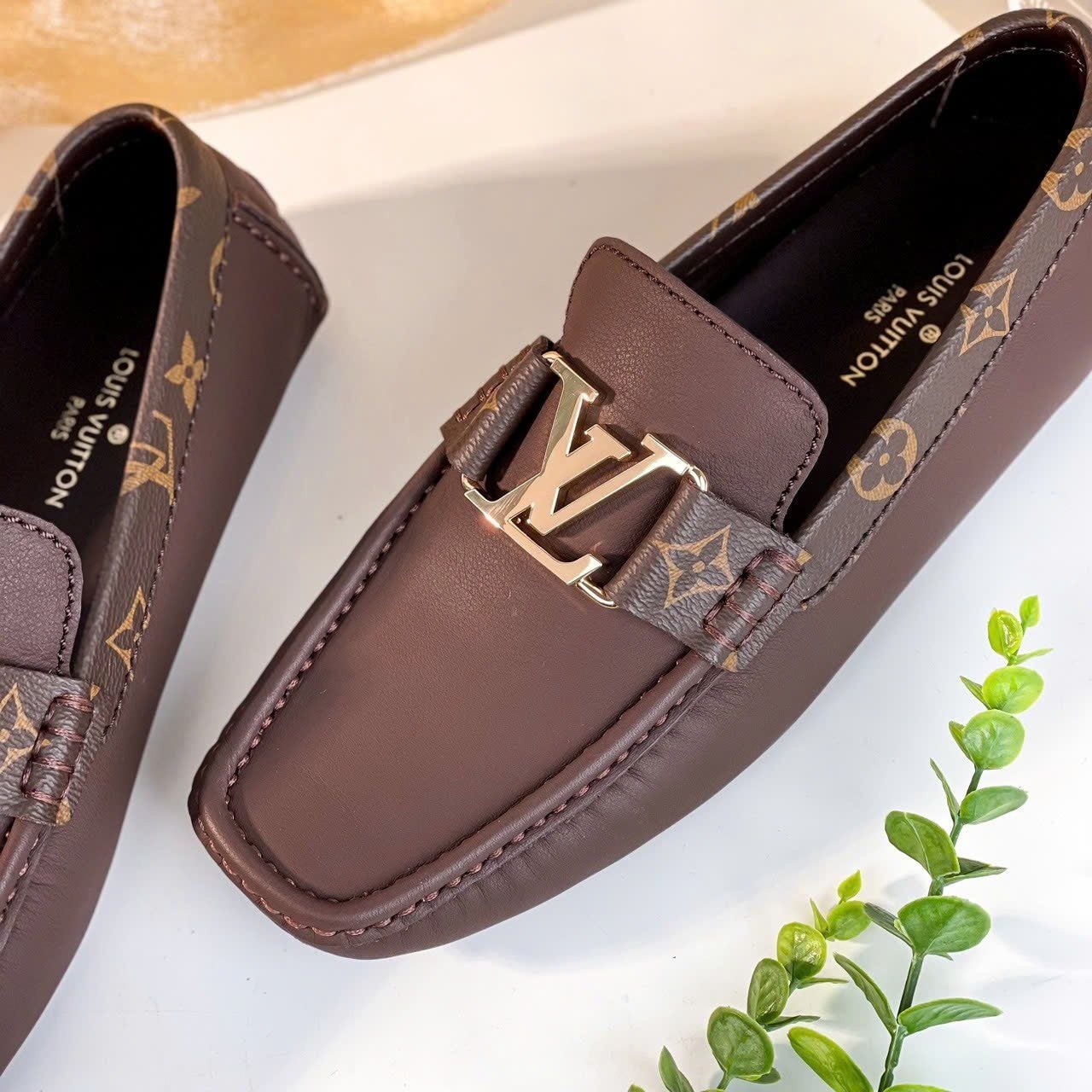 MC27 Giày Lười, Giày Moccasin Da Bò Cao Cấp Louis Vuitton