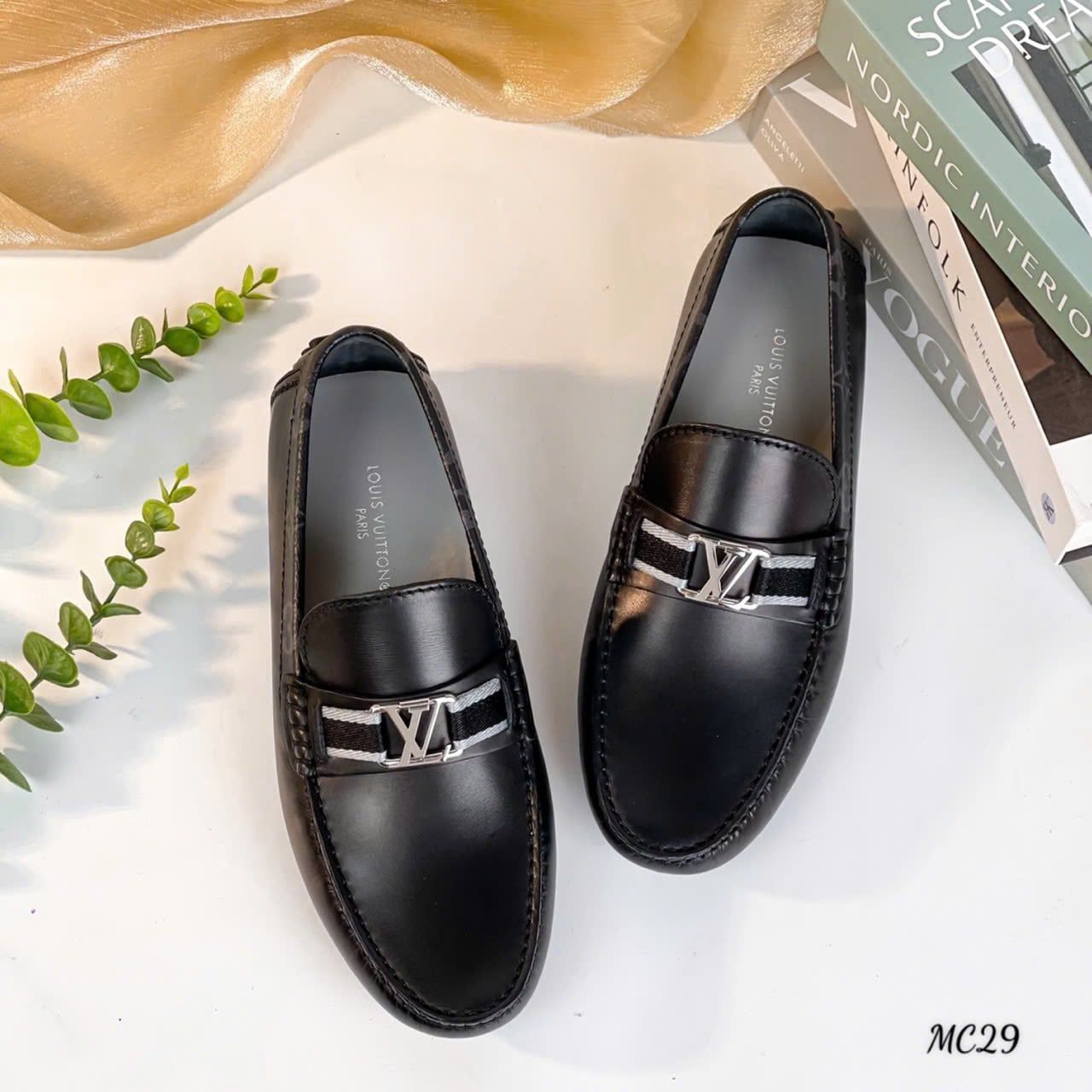 MC29 Giày Lười, Giày Moccasin Da Bò Cao Cấp Louis Vuitton