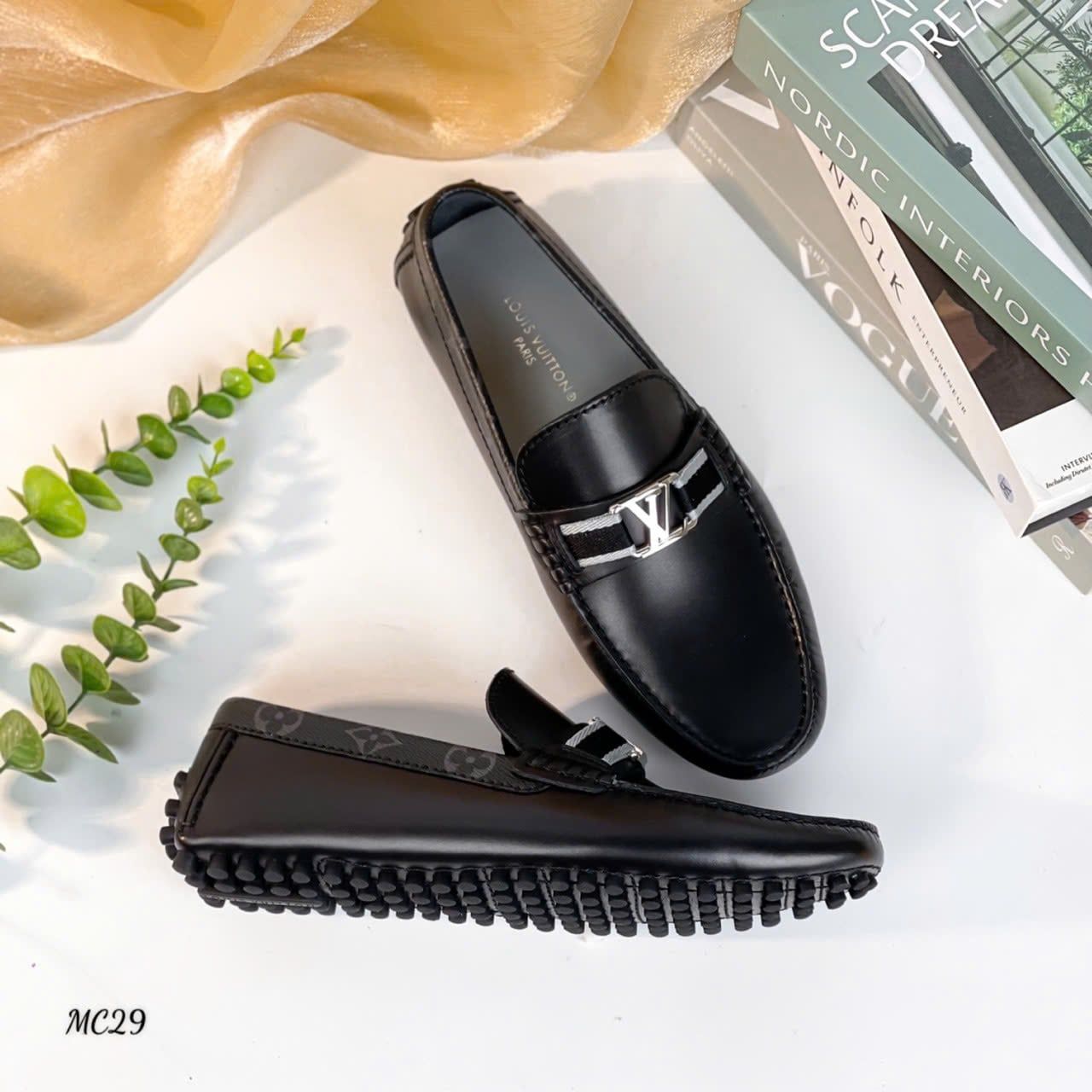 MC29 Giày Lười, Giày Moccasin Da Bò Cao Cấp Louis Vuitton