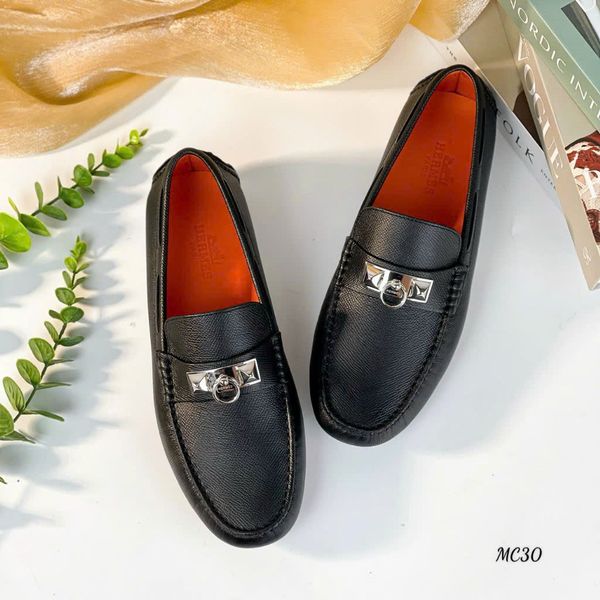 MC30 Giày Lười, Giày Moccasin Da Bò Cao Cấp Hermes