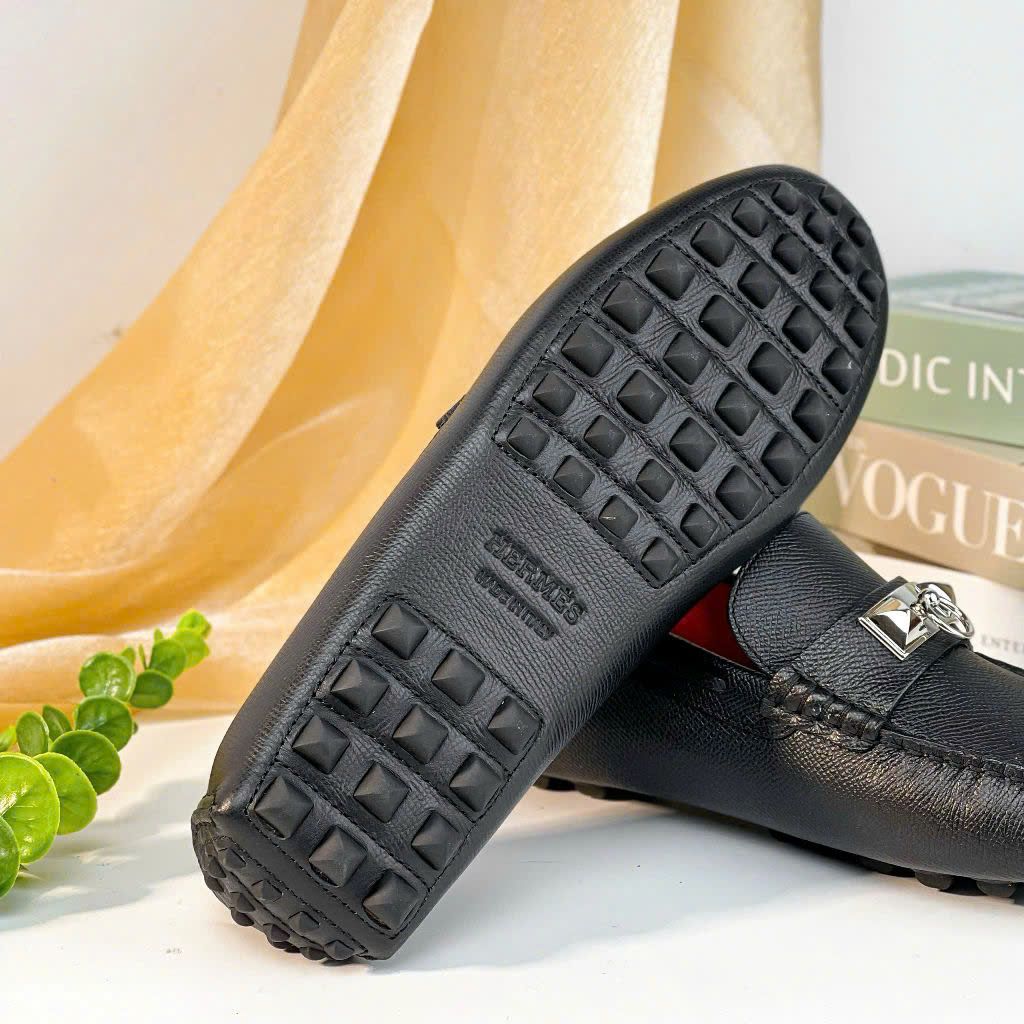 MC30 Giày Lười, Giày Moccasin Da Bò Cao Cấp Hermes