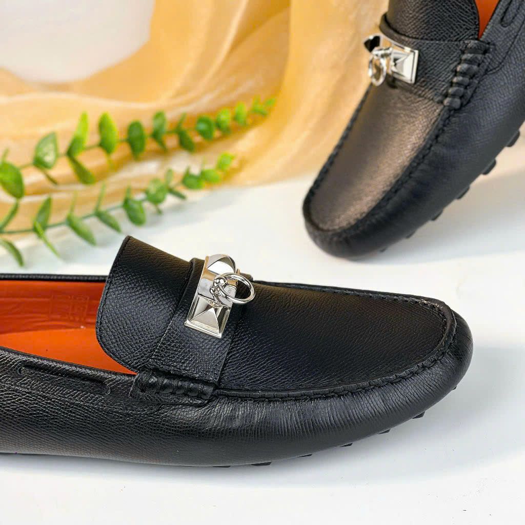 MC30 Giày Lười, Giày Moccasin Da Bò Cao Cấp Hermes