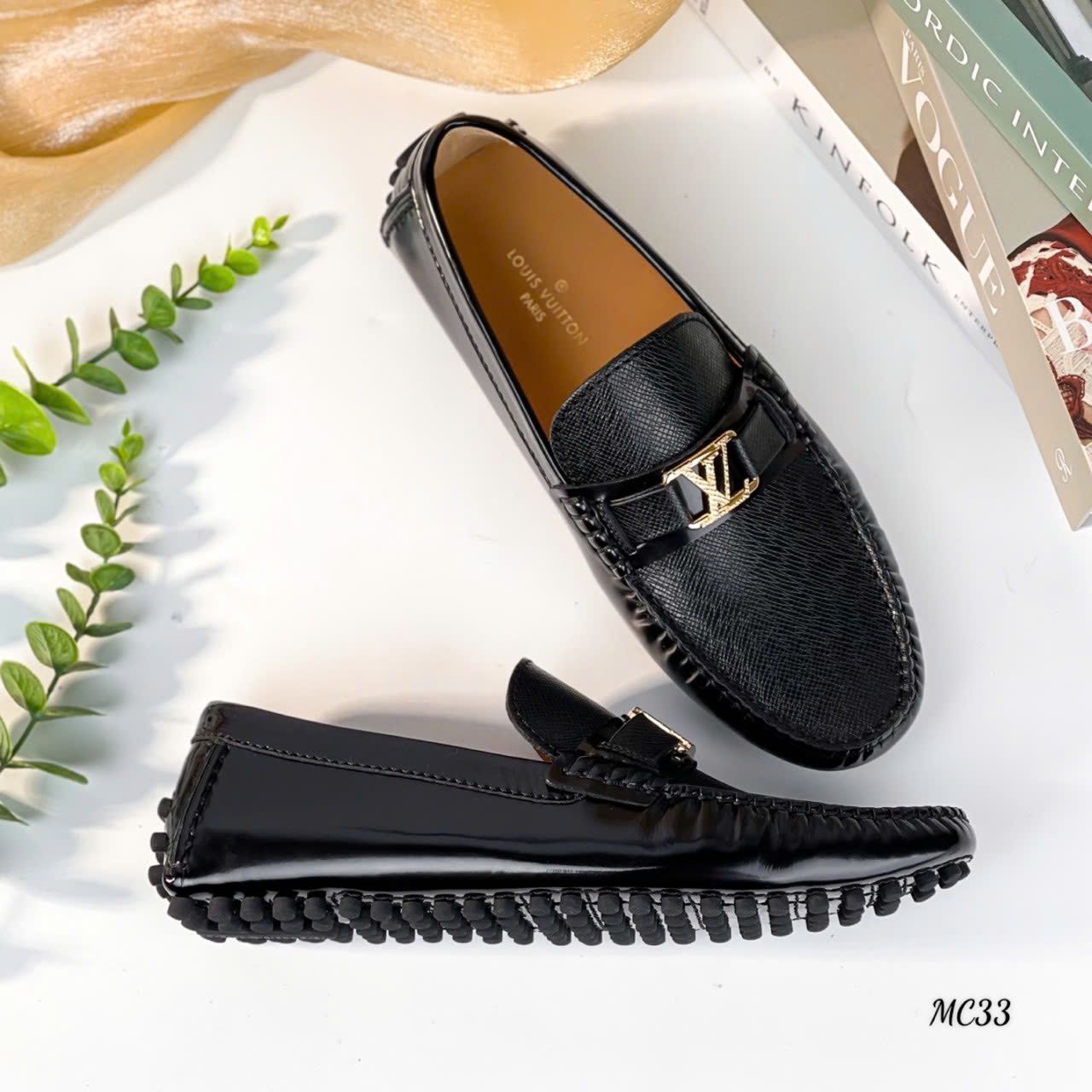 MC33 Giày Lười, Giày Moccasin Da Bò Cao Cấp Louis Vuitton