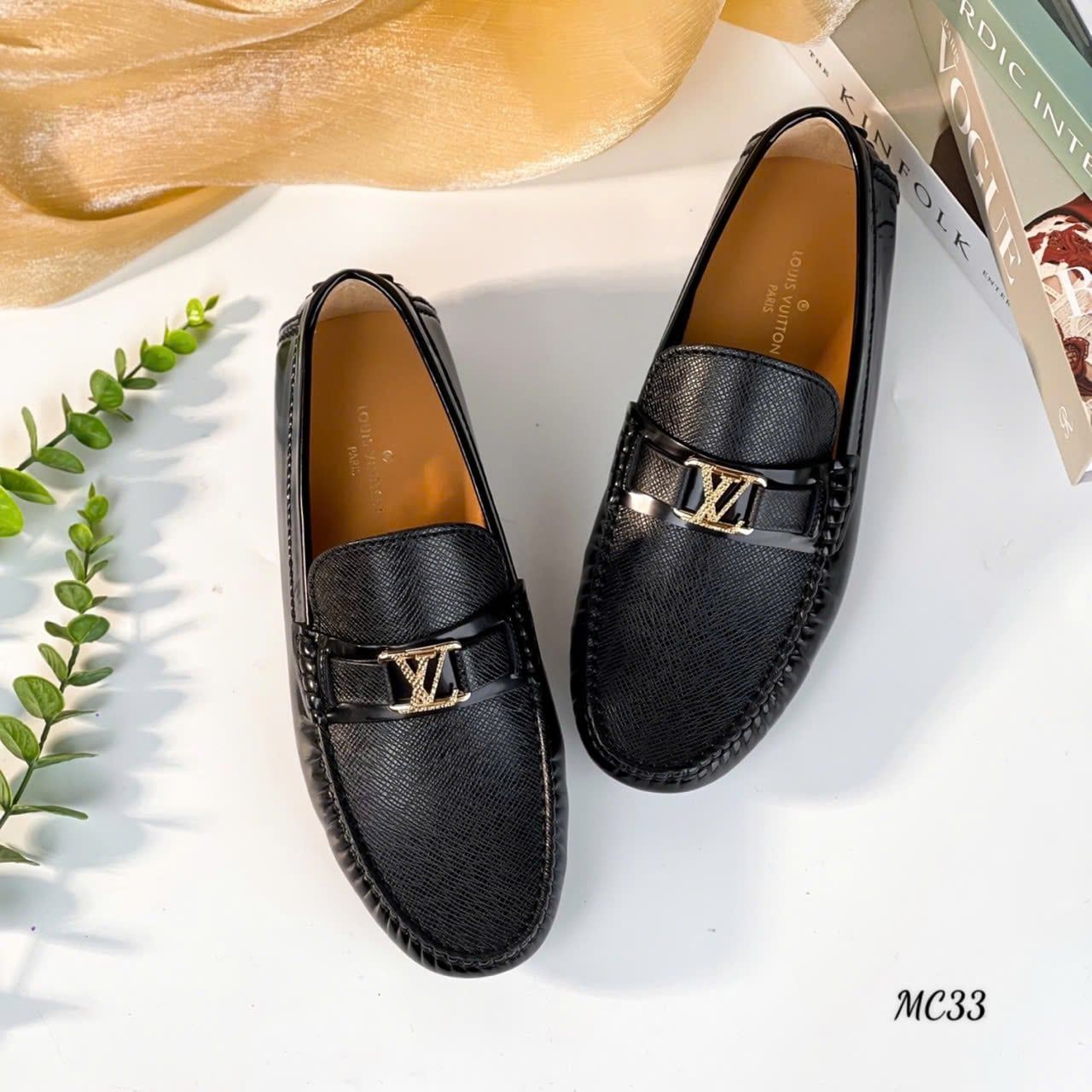 MC33 Giày Lười, Giày Moccasin Da Bò Cao Cấp Louis Vuitton