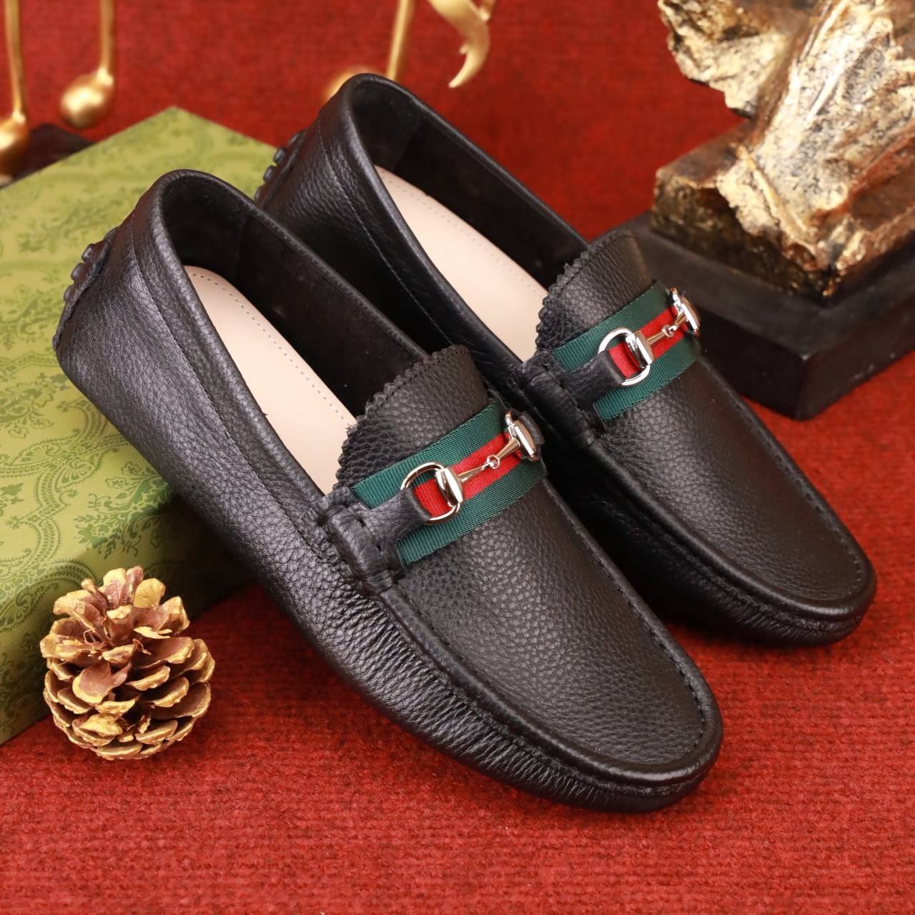 MC36 Giày Lười, Giày Moccasin Da Bò Cao Cấp Gucci
