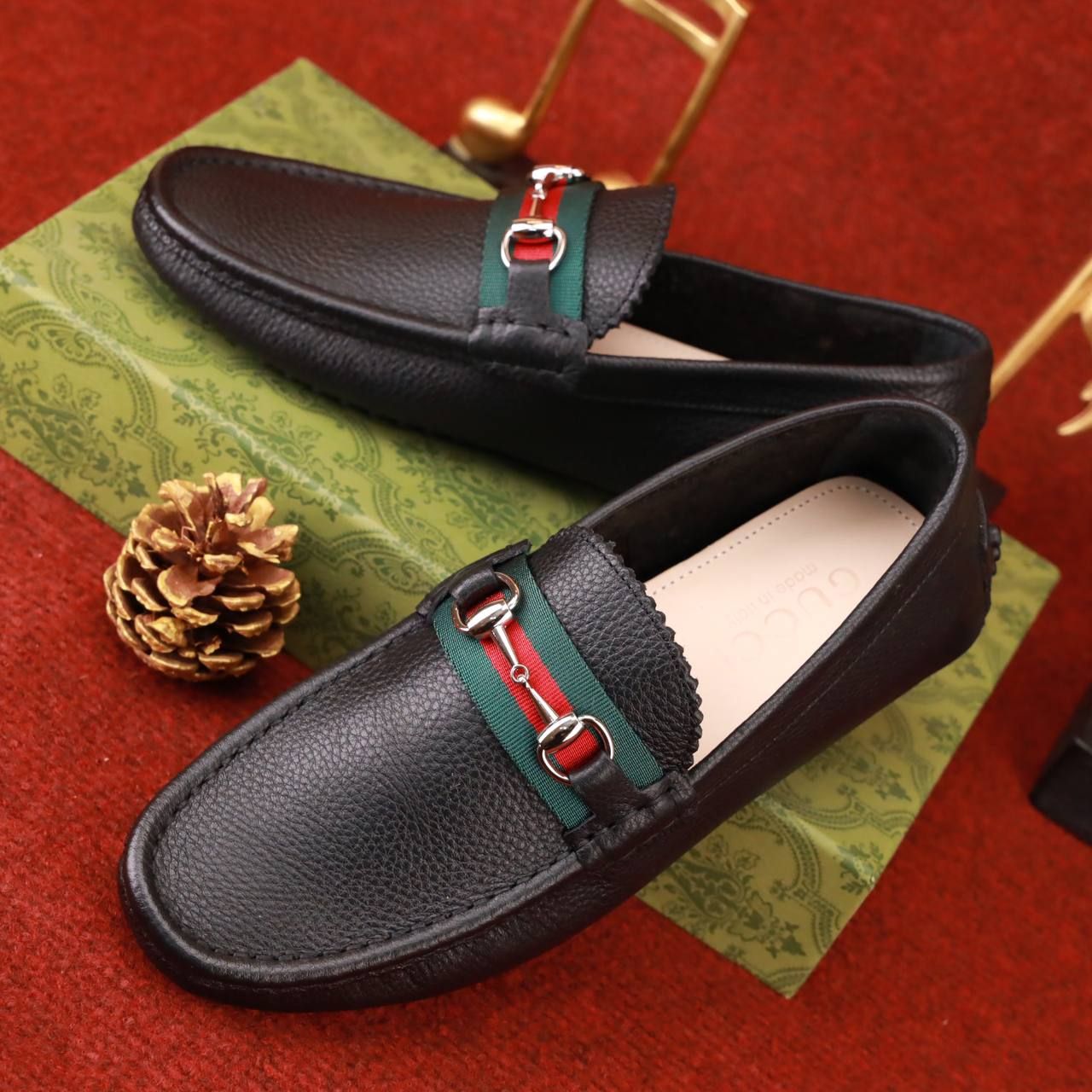 MC36 Giày Lười, Giày Moccasin Da Bò Cao Cấp Gucci