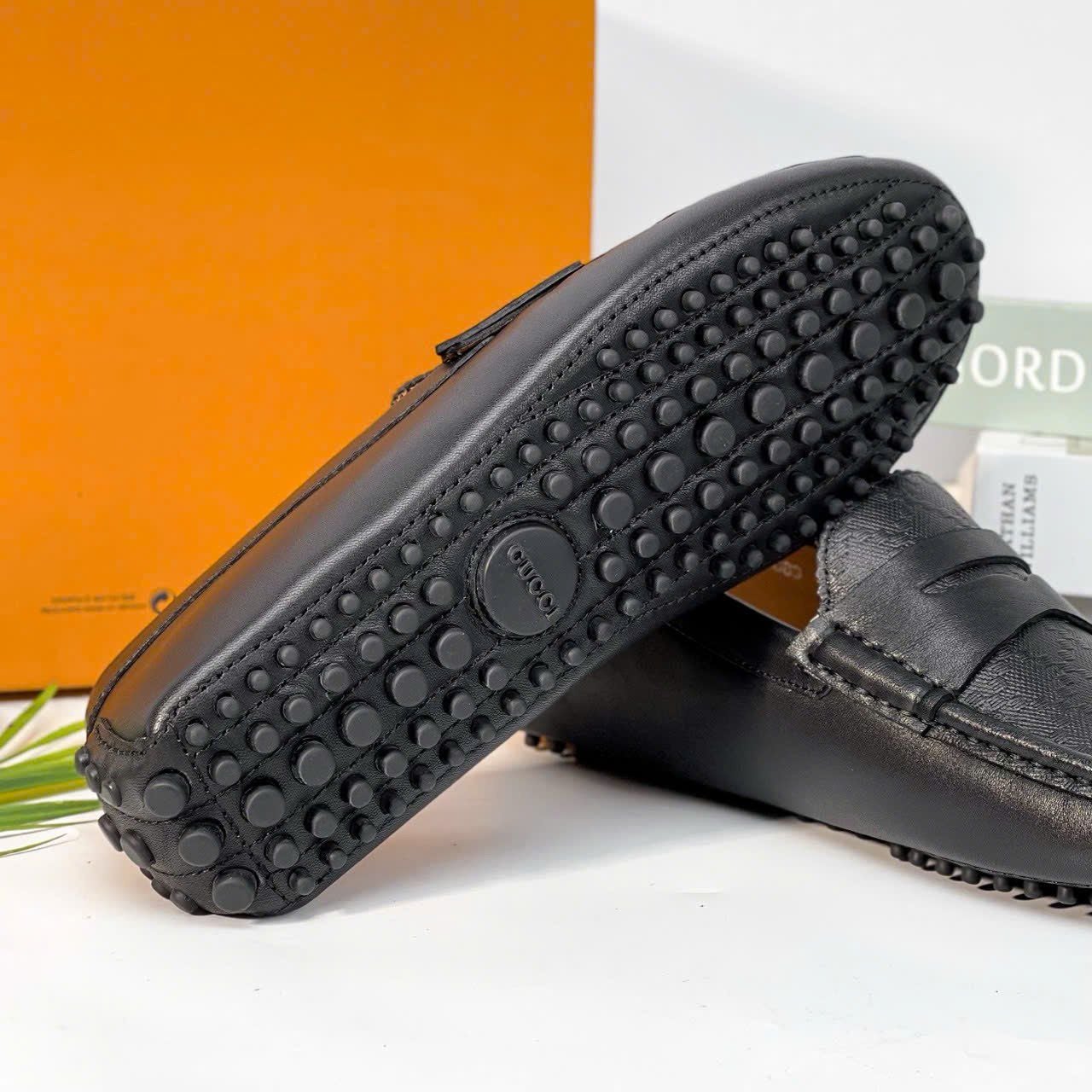 MC37 Giày Lười, Giày Moccasin Da Bò Cao Cấp Gucci