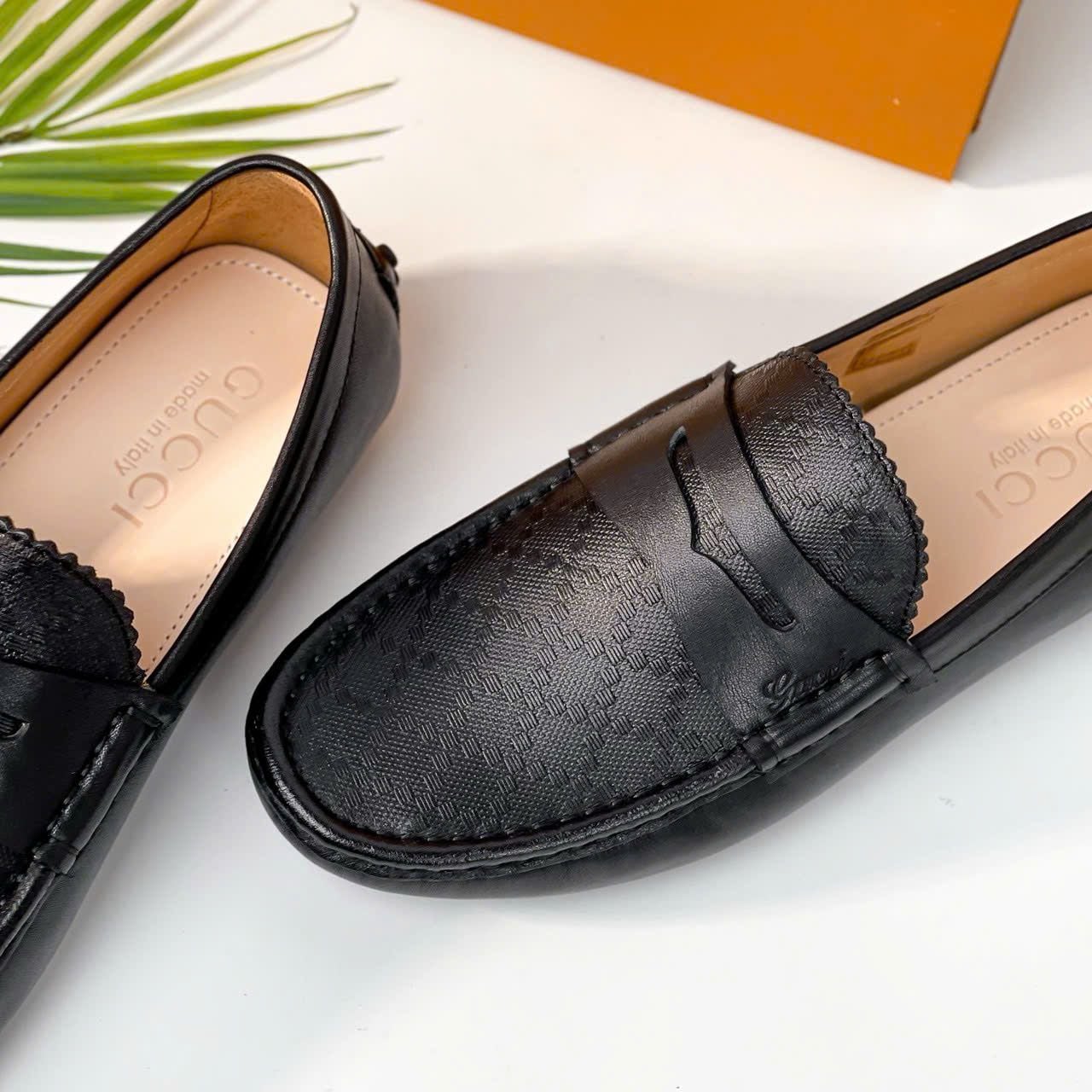 MC37 Giày Lười, Giày Moccasin Da Bò Cao Cấp Gucci