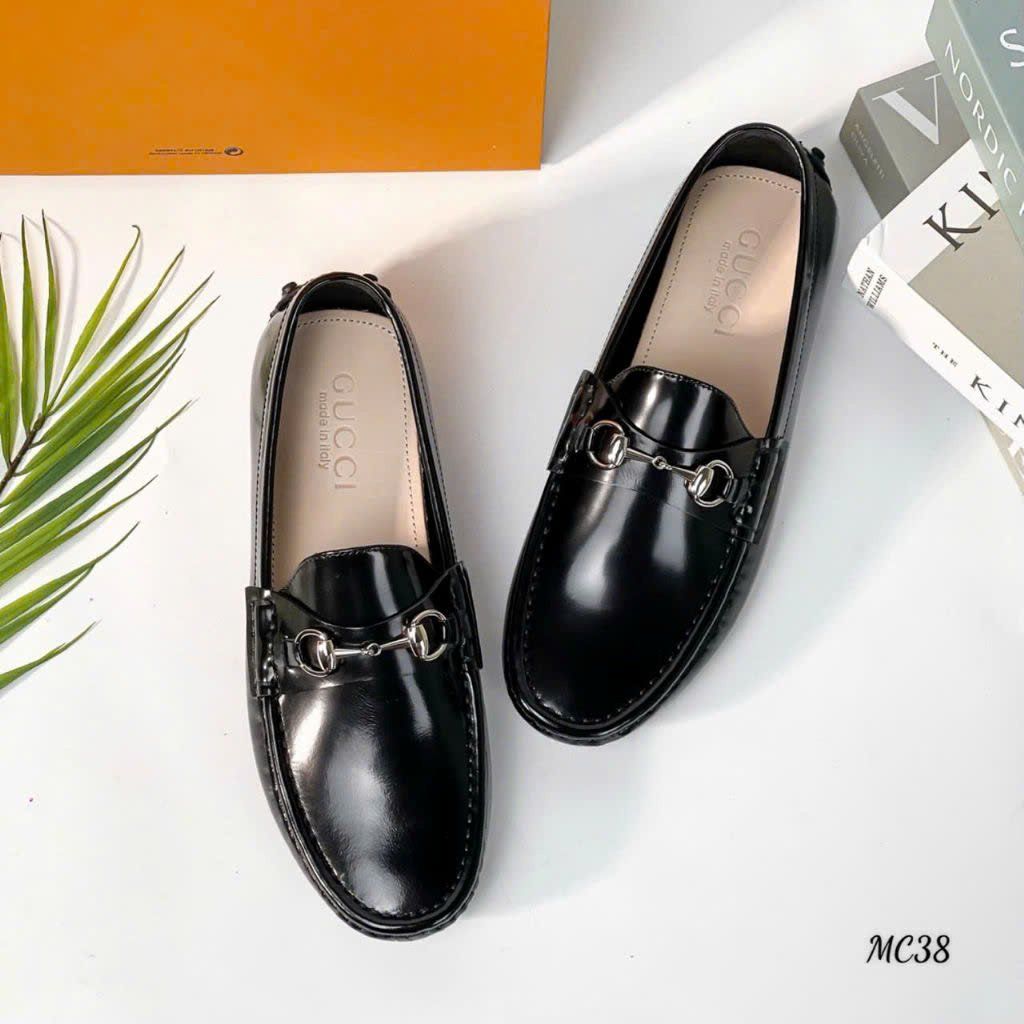 MC38 Giày Lười, Giày Moccasin Da Bò Cao Cấp Gucci