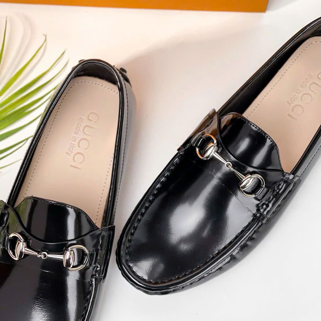 MC38 Giày Lười, Giày Moccasin Da Bò Cao Cấp Gucci