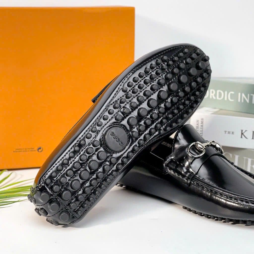 MC38 Giày Lười, Giày Moccasin Da Bò Cao Cấp Gucci