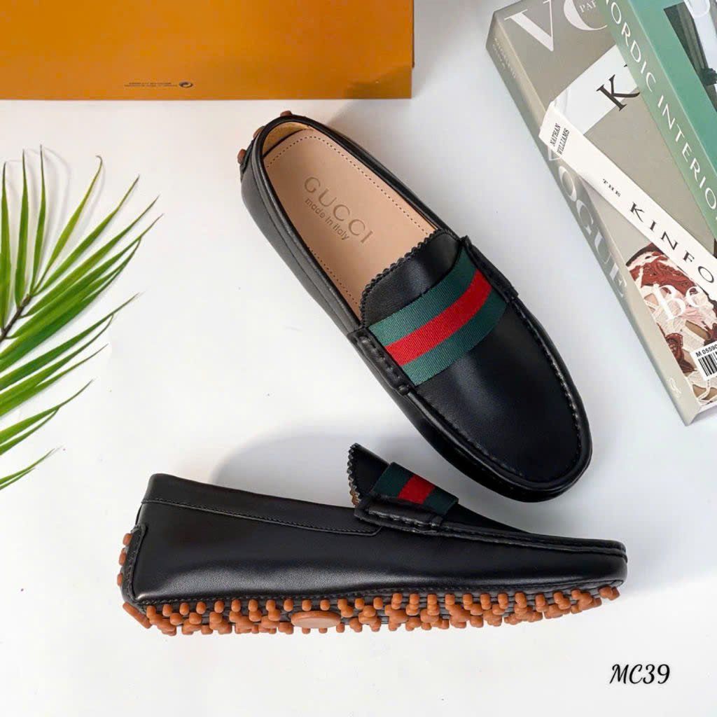 MC39 Giày Lười, Giày Moccasin Da Bò Cao Cấp Gucci