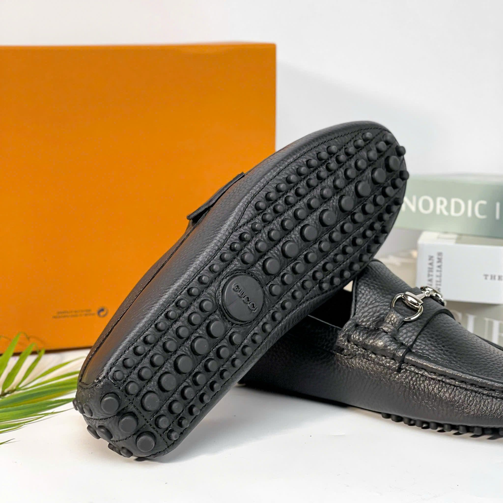 MC40 Giày Lười, Giày Moccasin Da Bò Cao Cấp Gucci