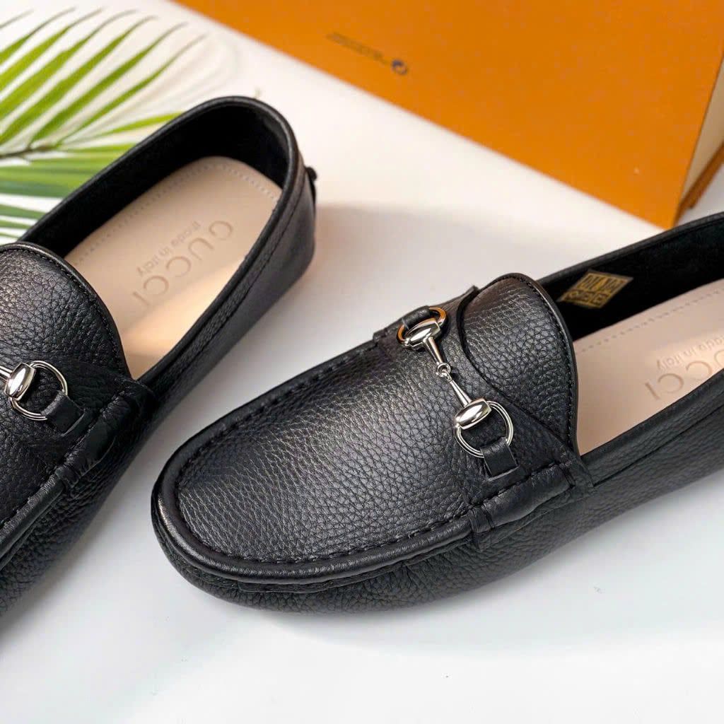 MC40 Giày Lười, Giày Moccasin Da Bò Cao Cấp Gucci