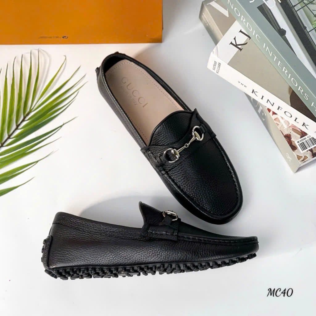 MC40 Giày Lười, Giày Moccasin Da Bò Cao Cấp Gucci