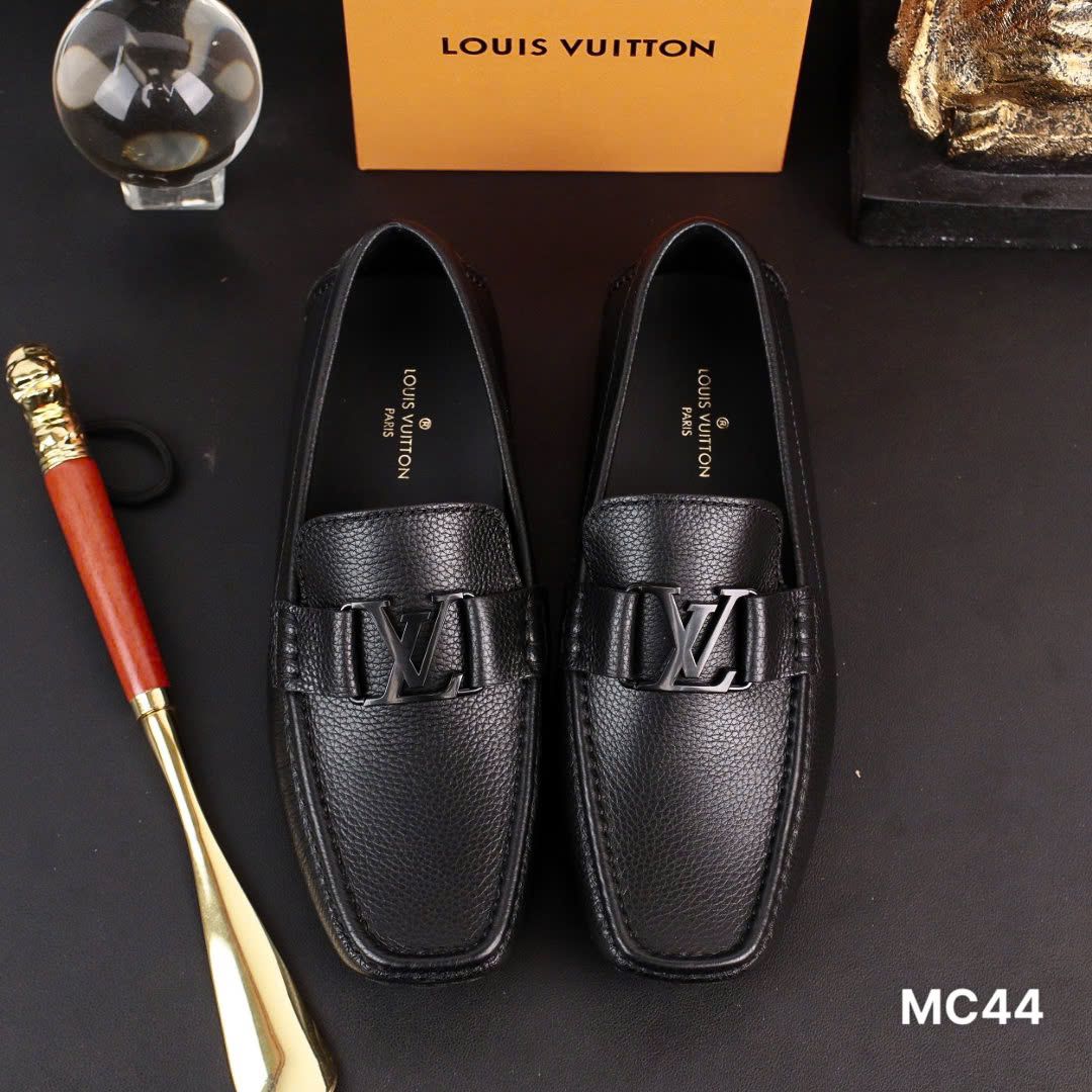 MC44 Giày Lười, Giày Moccasin Da Bò Cao Cấp Louis Vuitton