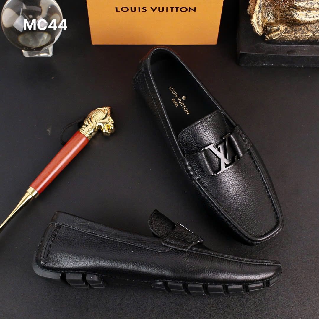MC44 Giày Lười, Giày Moccasin Da Bò Cao Cấp Louis Vuitton