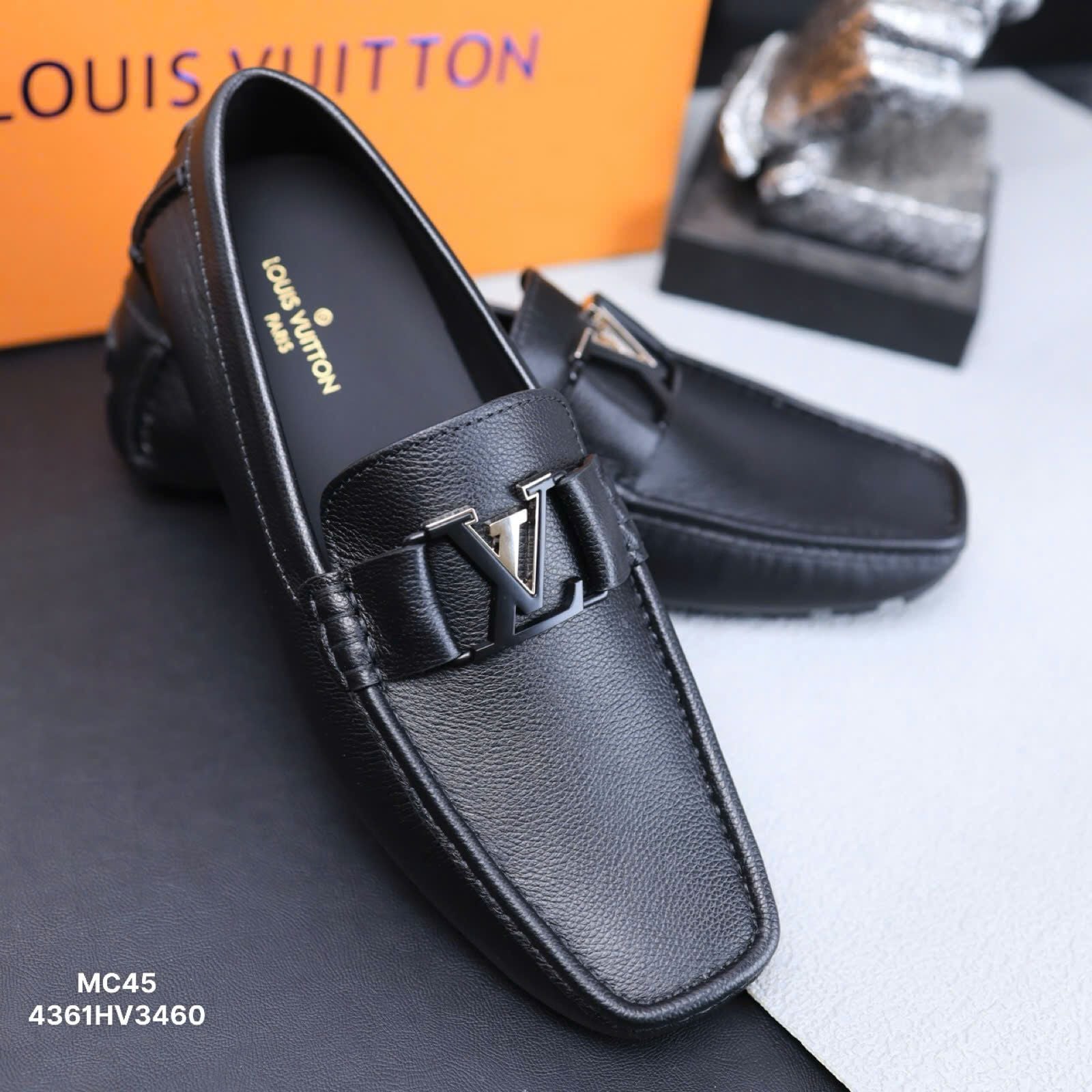 MC45 Giày Lười, Giày Moccasin Da Bò Cao Cấp Louis Vuitton