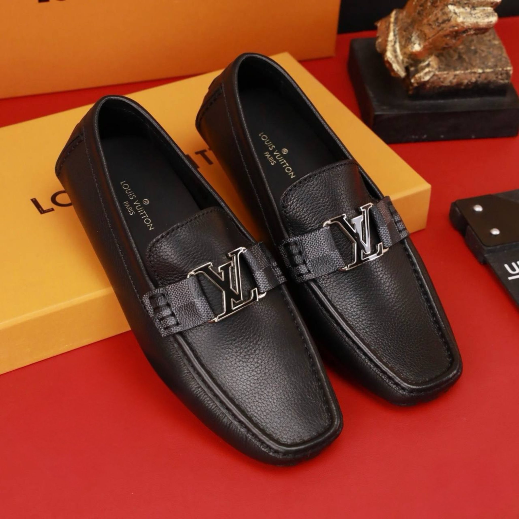 MC03 Giày Lười, Giày Moccasin Da Bò Cao Cấp Louis Vuitton