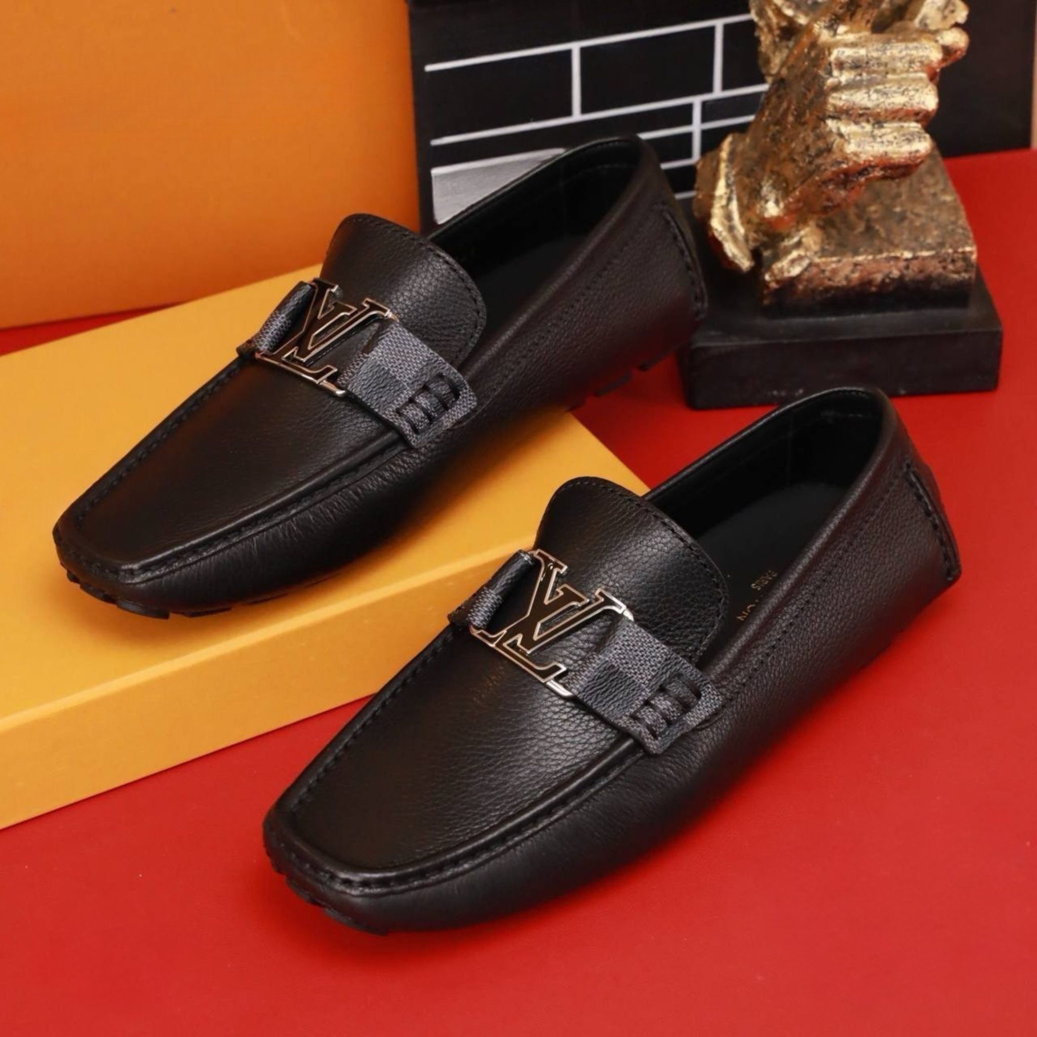 MC03 Giày Lười, Giày Moccasin Da Bò Cao Cấp Louis Vuitton