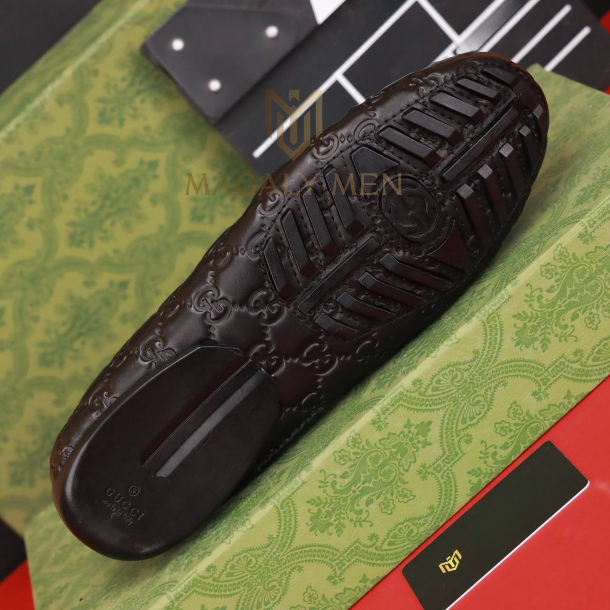 MC26 Giày Lười, Giày Moccasin Da Bò Cao Cấp Gucci