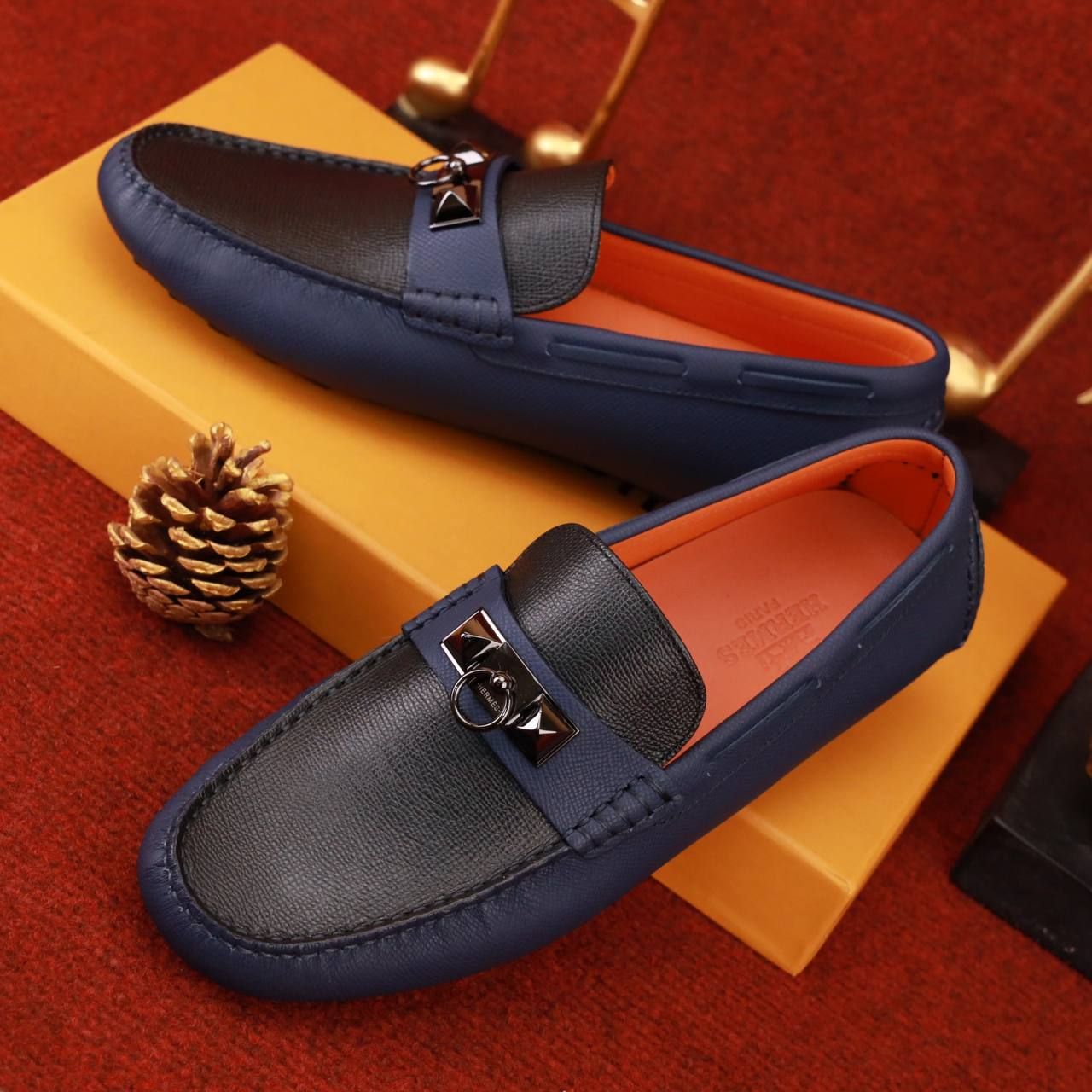 MC31 Giày Lười, Giày Moccasin Da Bò Cao Cấp Hermes