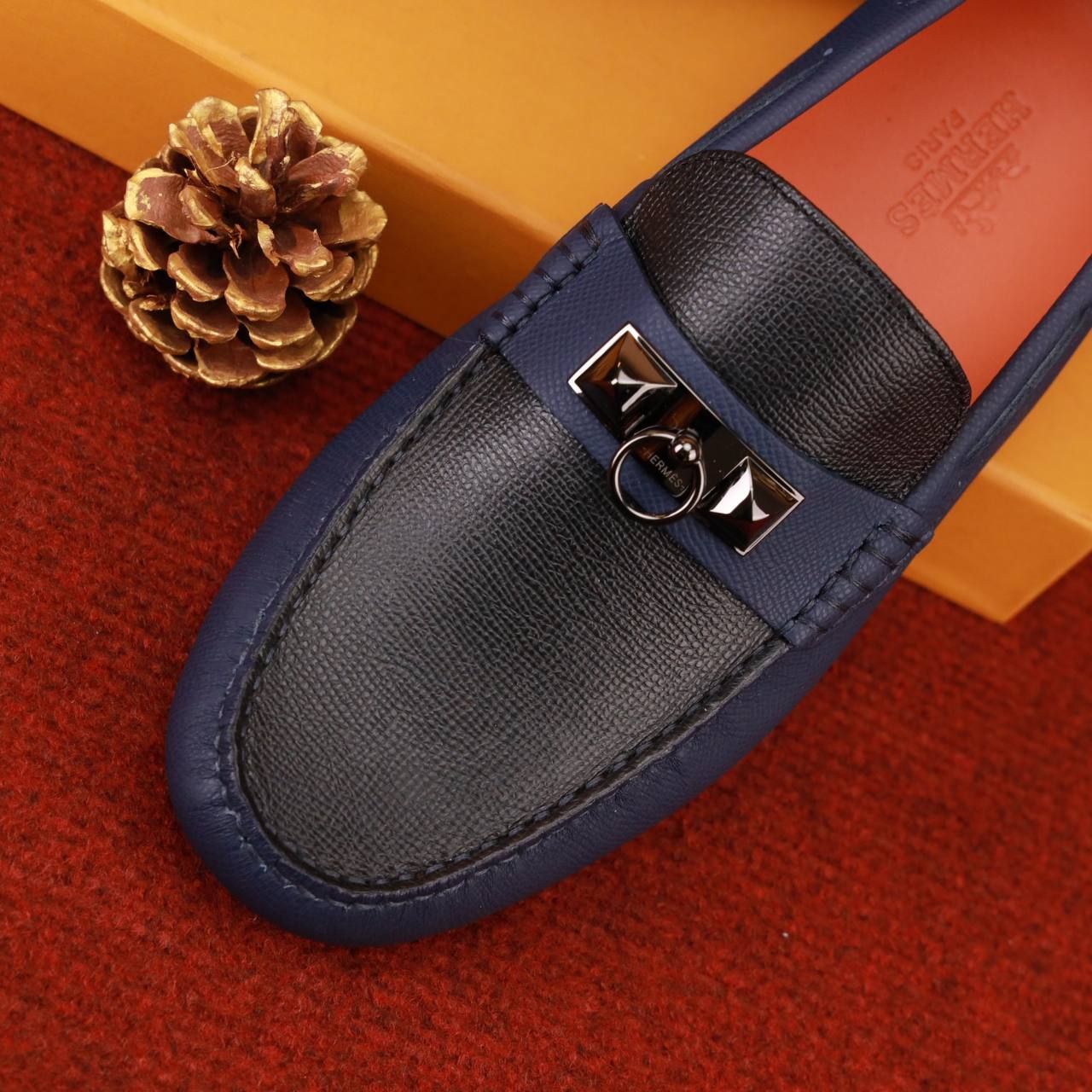 MC31 Giày Lười, Giày Moccasin Da Bò Cao Cấp Hermes