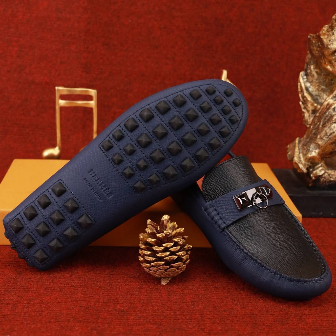 MC31 Giày Lười, Giày Moccasin Da Bò Cao Cấp Hermes
