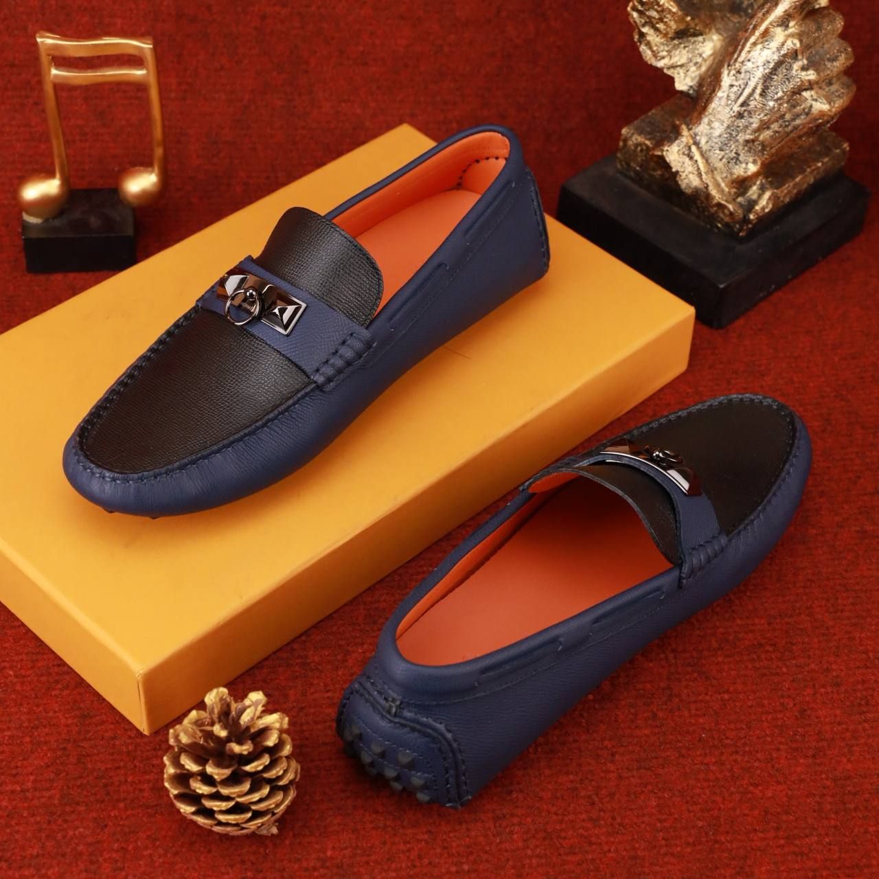 MC31 Giày Lười, Giày Moccasin Da Bò Cao Cấp Hermes