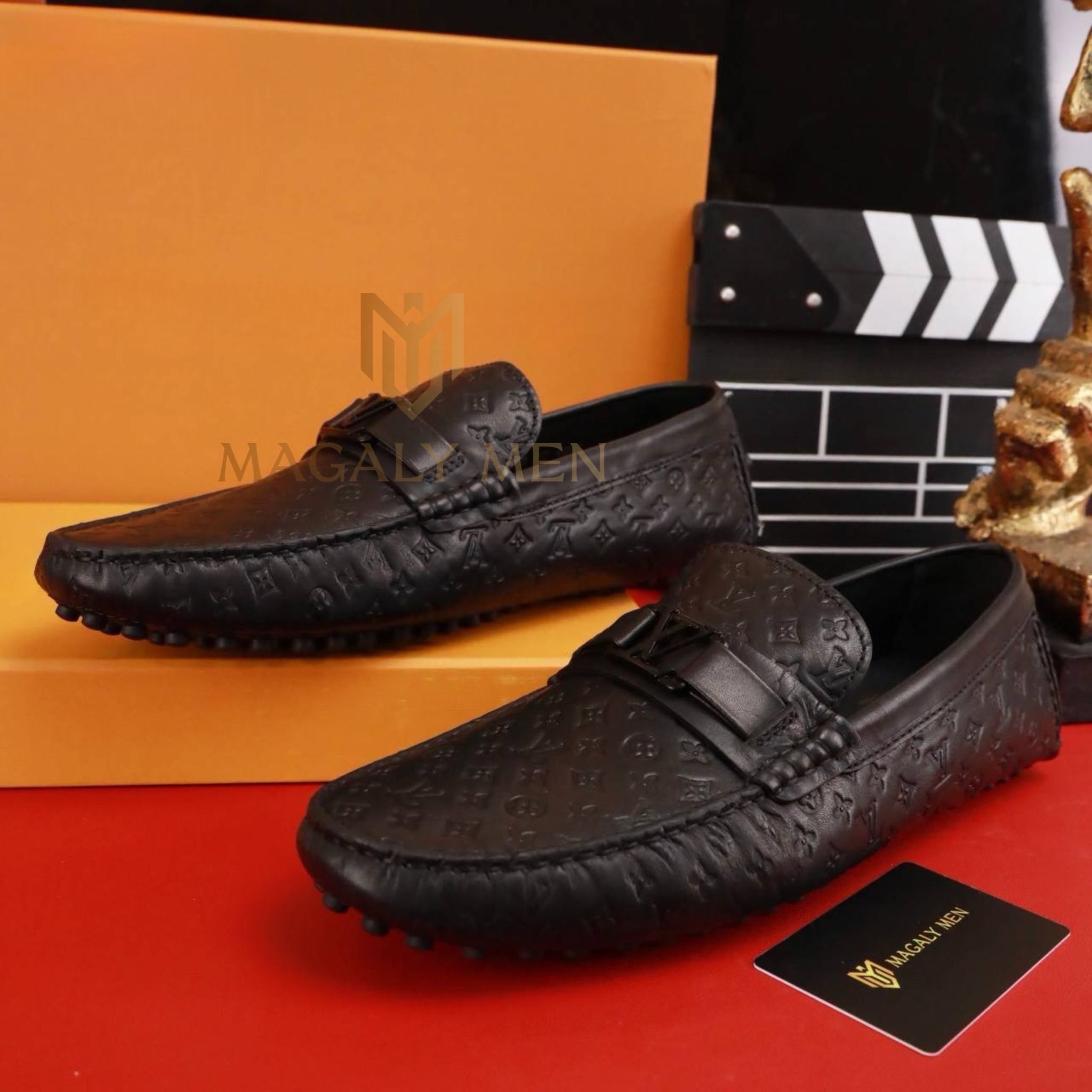 MC34 Giày Lười, Giày Moccasin Da Bò Cao Cấp Louis Vuitton