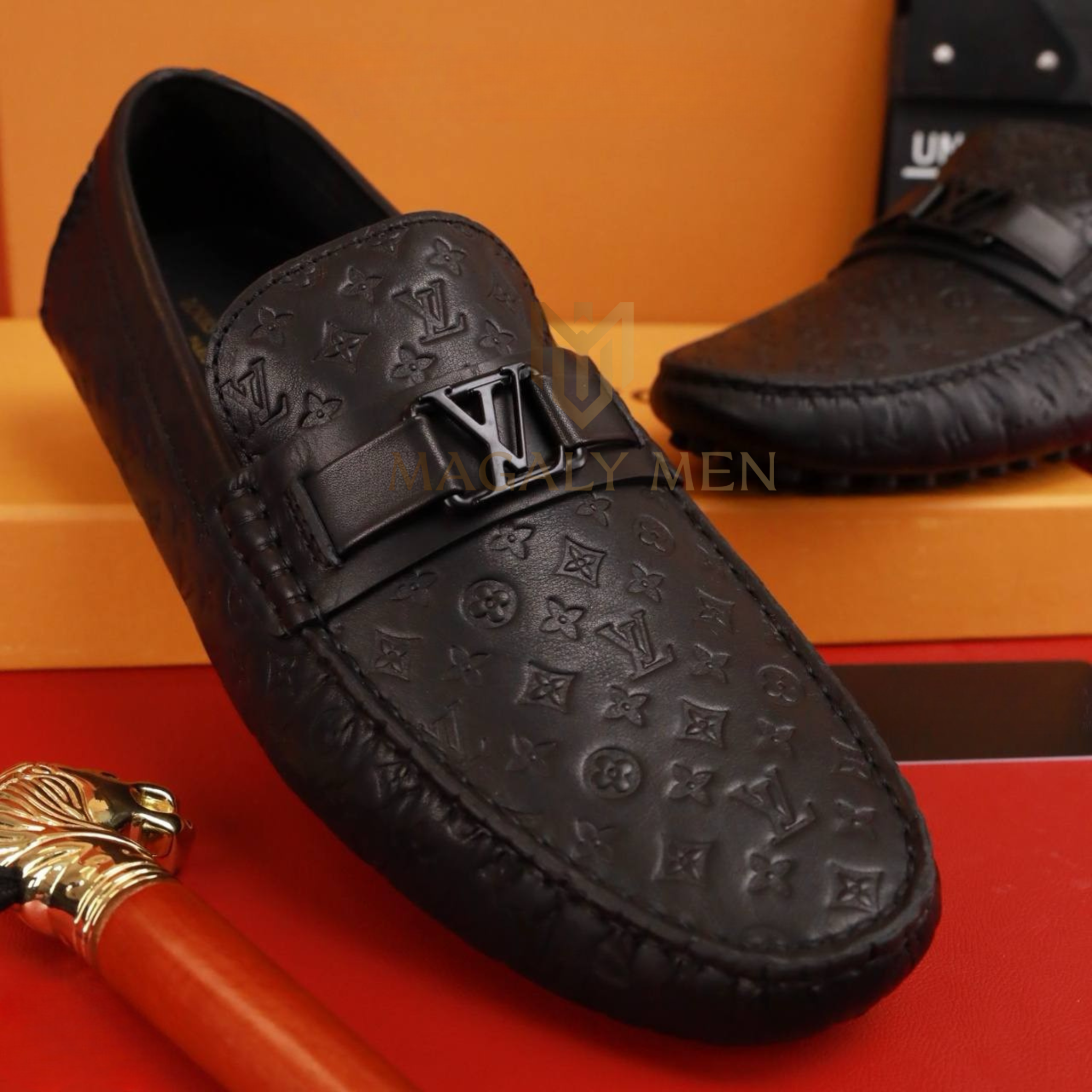 MC34 Giày Lười, Giày Moccasin Da Bò Cao Cấp Louis Vuitton