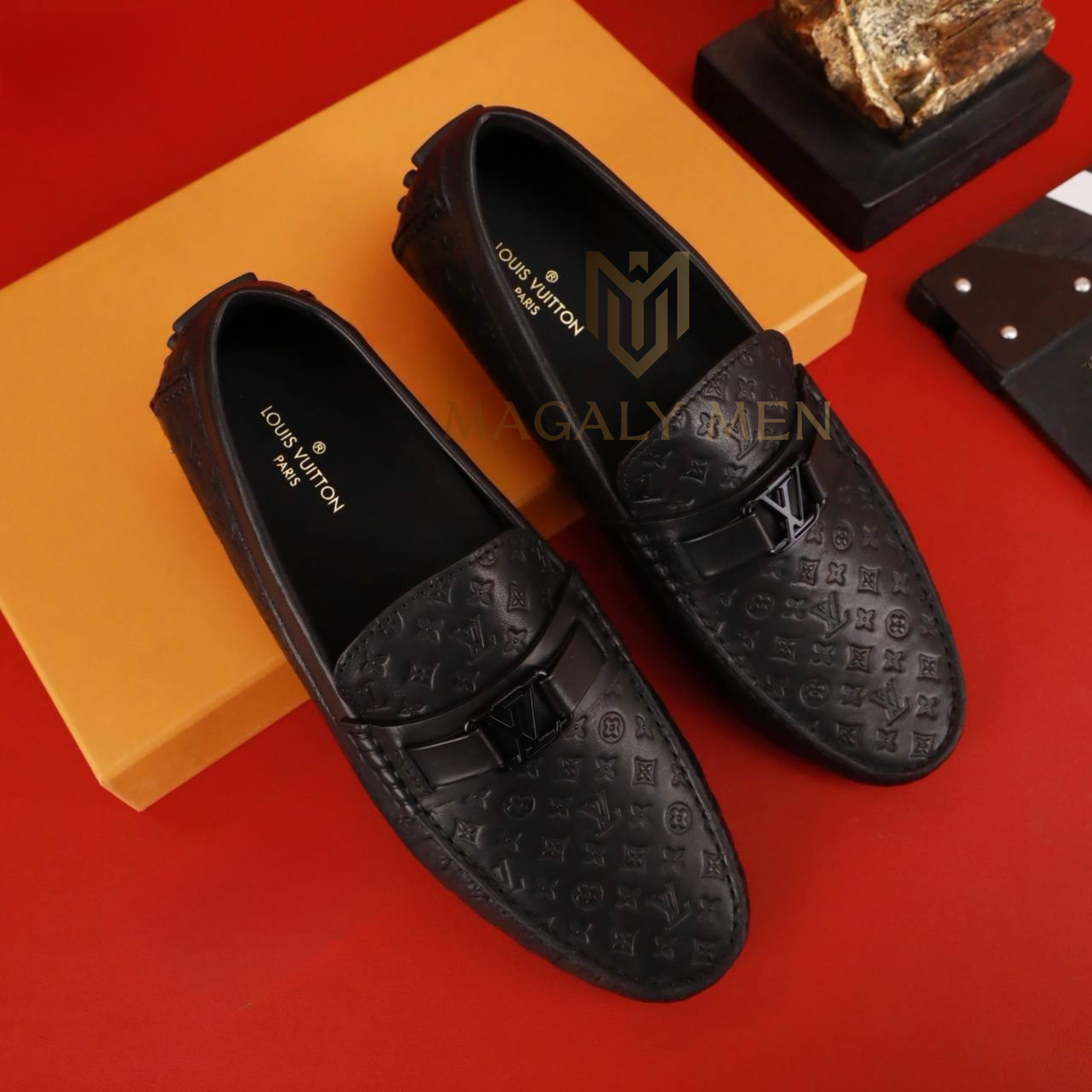 MC34 Giày Lười, Giày Moccasin Da Bò Cao Cấp Louis Vuitton
