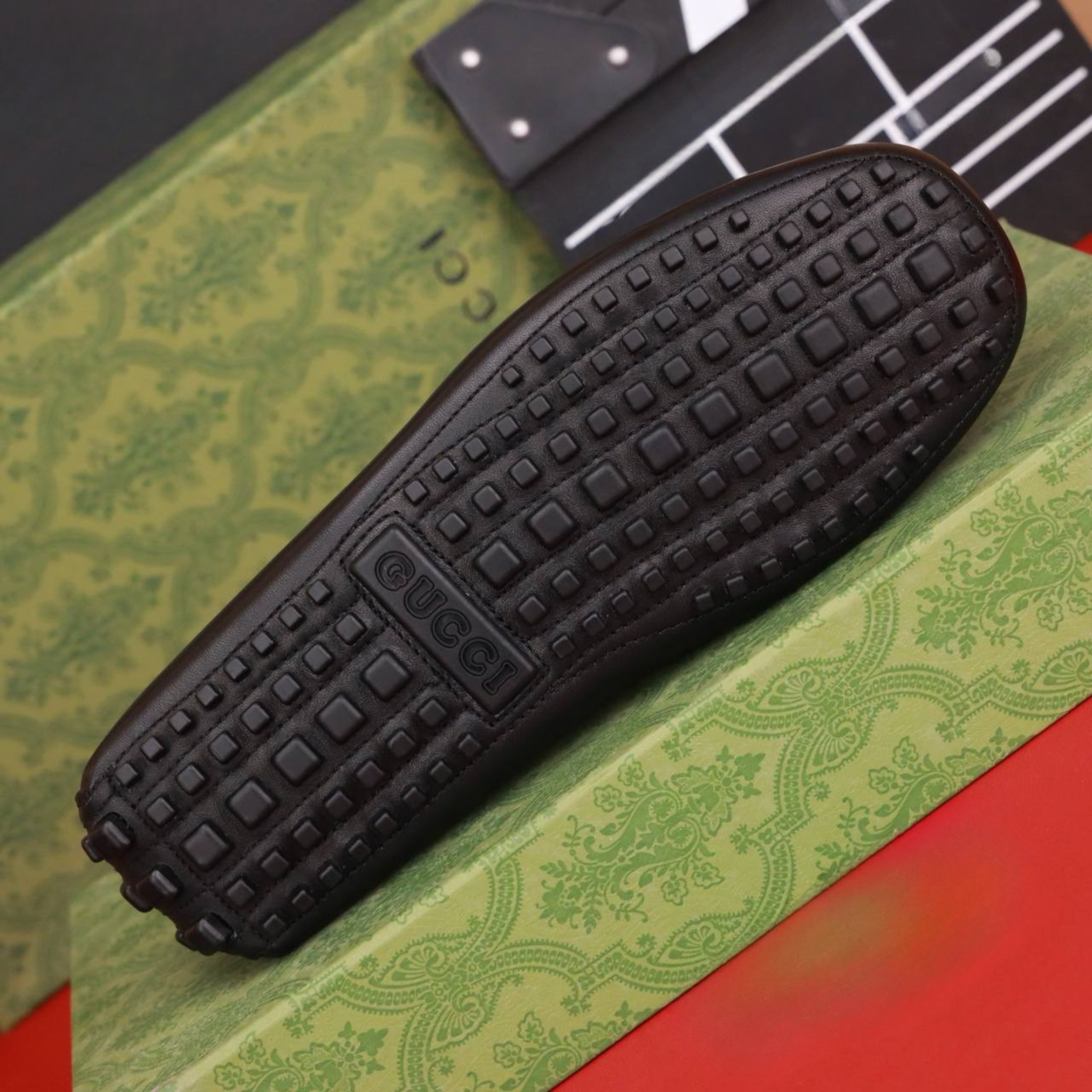 MC35 Giày Lười, Giày Moccasin Da Bò Cao Cấp Gucci