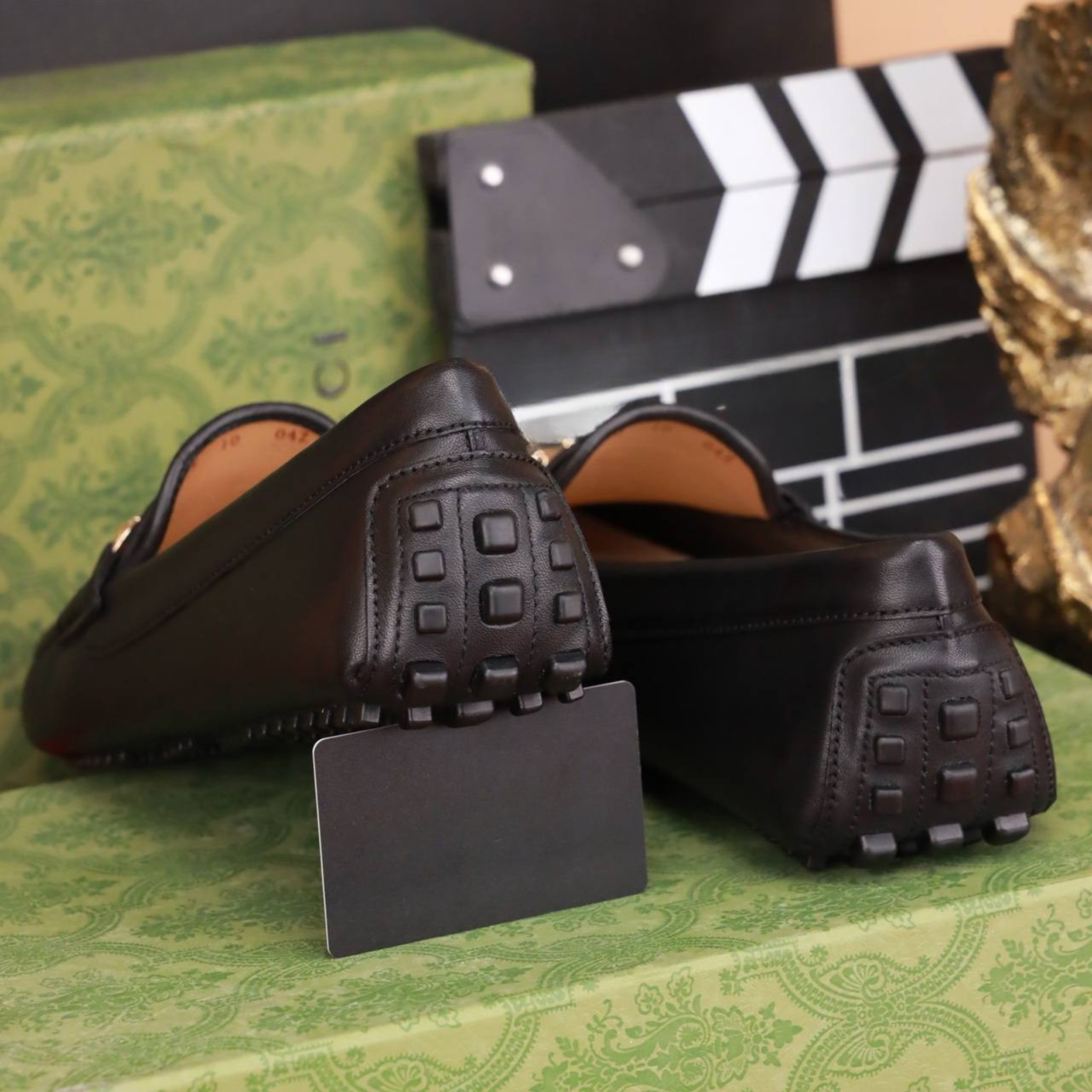 MC35 Giày Lười, Giày Moccasin Da Bò Cao Cấp Gucci