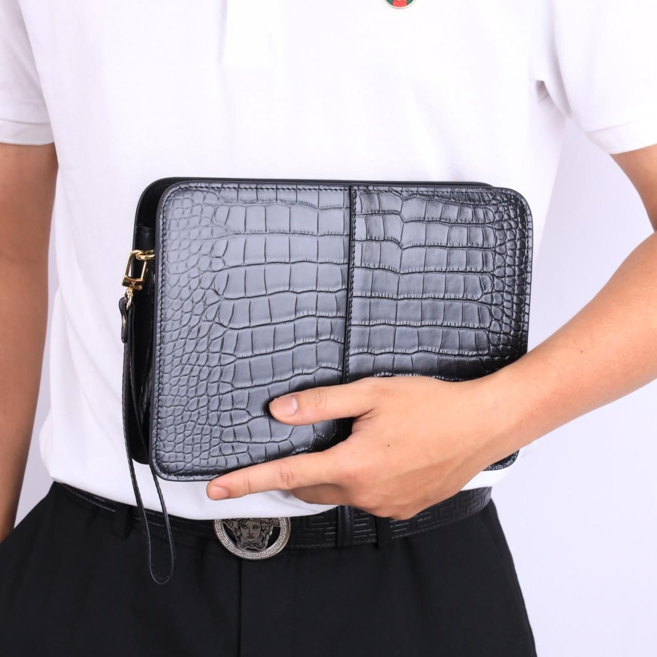 VKS74 Ví Khóa Số, Ví Nam Cầm tay, Clutch Cầm Tay Nam Da Bò Louis Vuitton