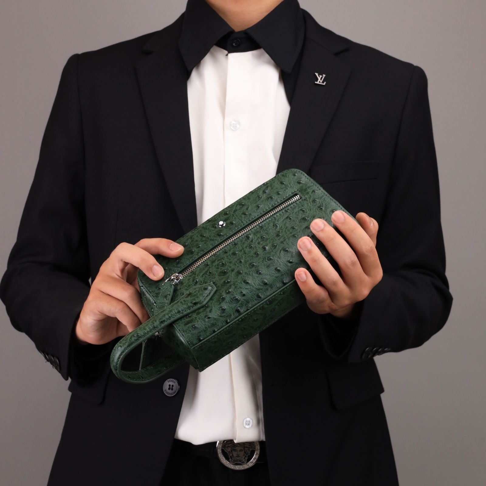 VCT61 Ví Nam Cầm tay, Clutch Cầm Tay Nam Da Bò Montblanc