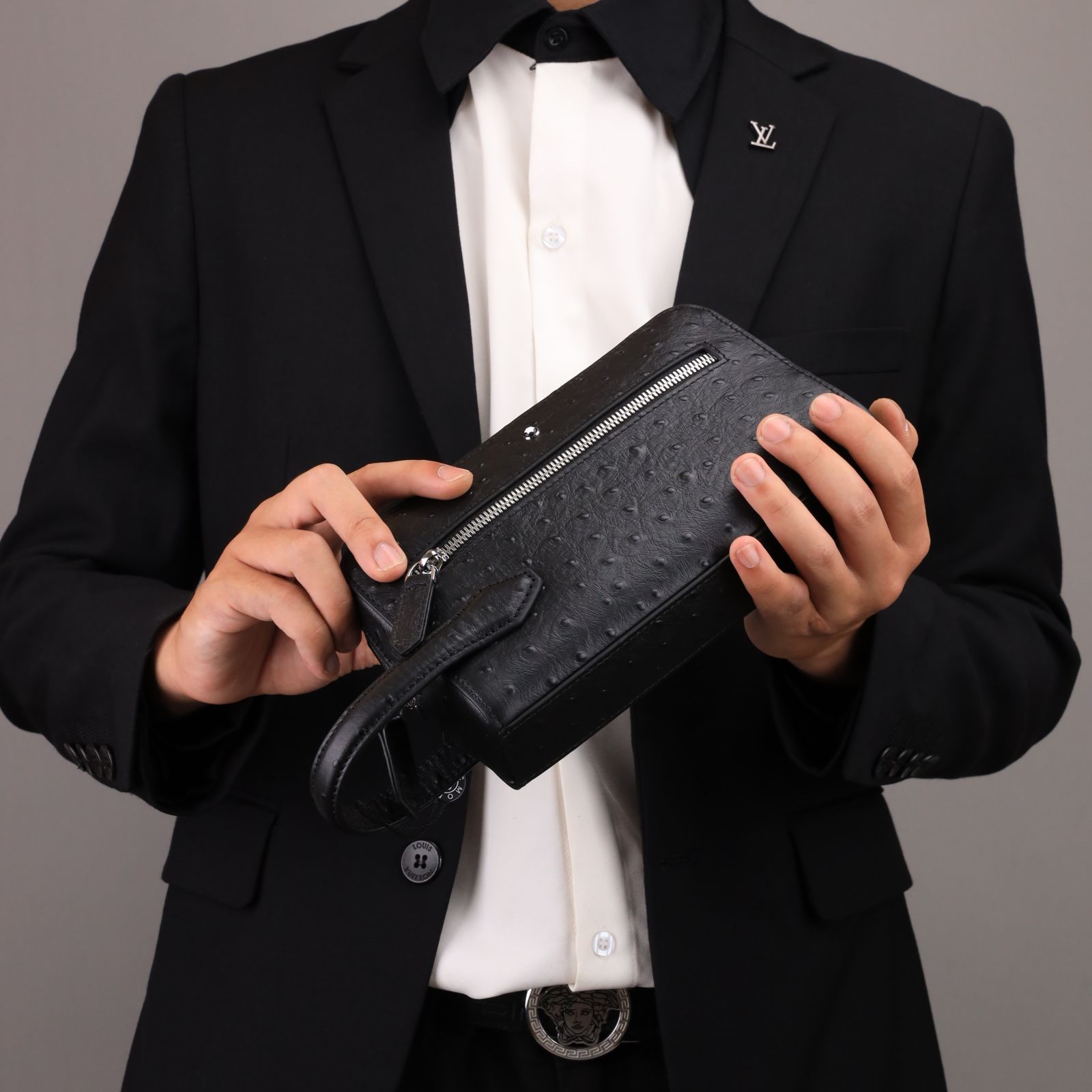 VCT58 Ví Nam Cầm tay, Clutch Cầm Tay Nam Da Bò Montblanc