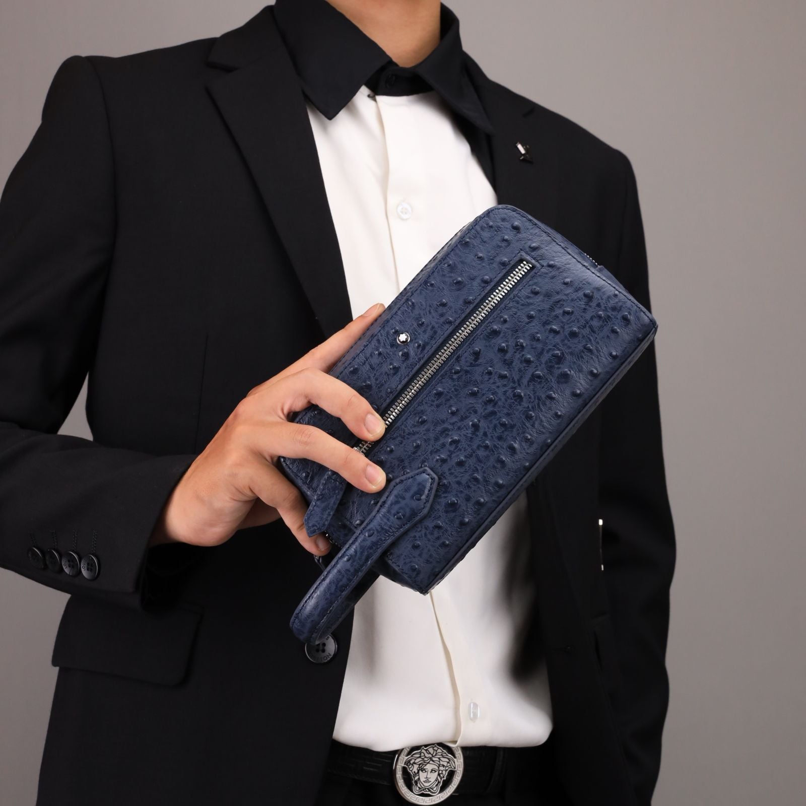 VCT59 Ví Nam Cầm tay, Clutch Cầm Tay Nam Da Bò Montblanc