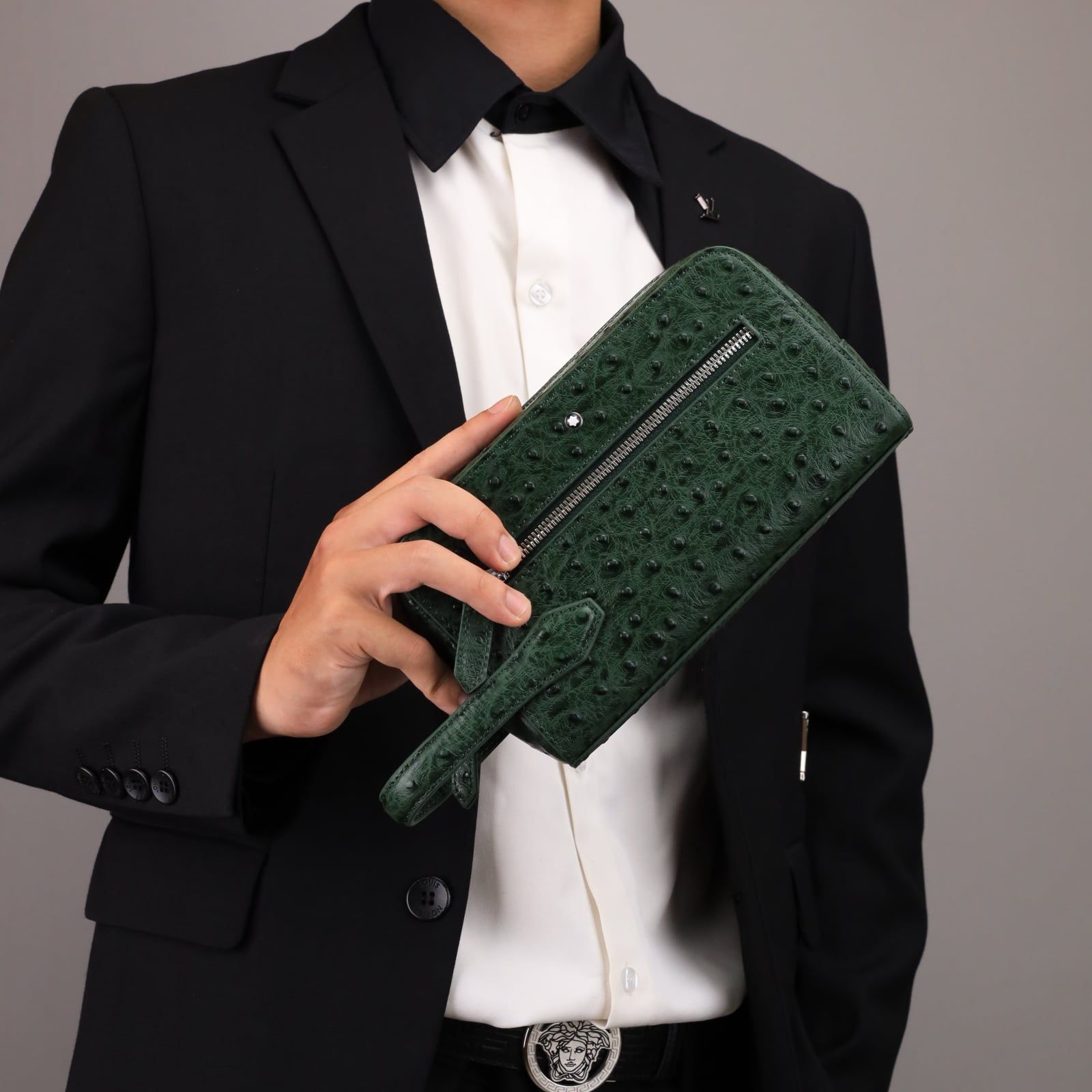 VCT61 Ví Nam Cầm tay, Clutch Cầm Tay Nam Da Bò Montblanc